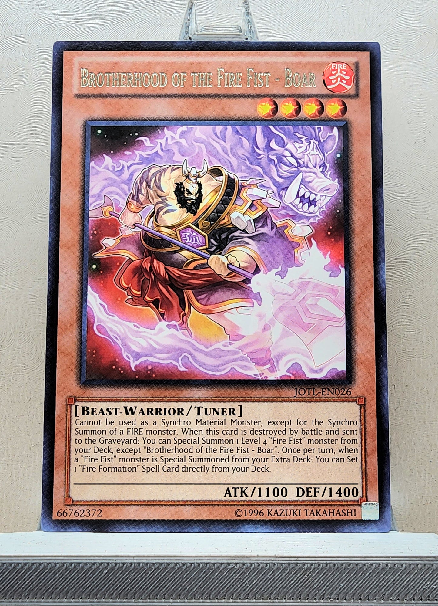 Yugioh! 1x Brotherhood of the Fire Fist - Boar (JOTL - Rare) Unli Edition