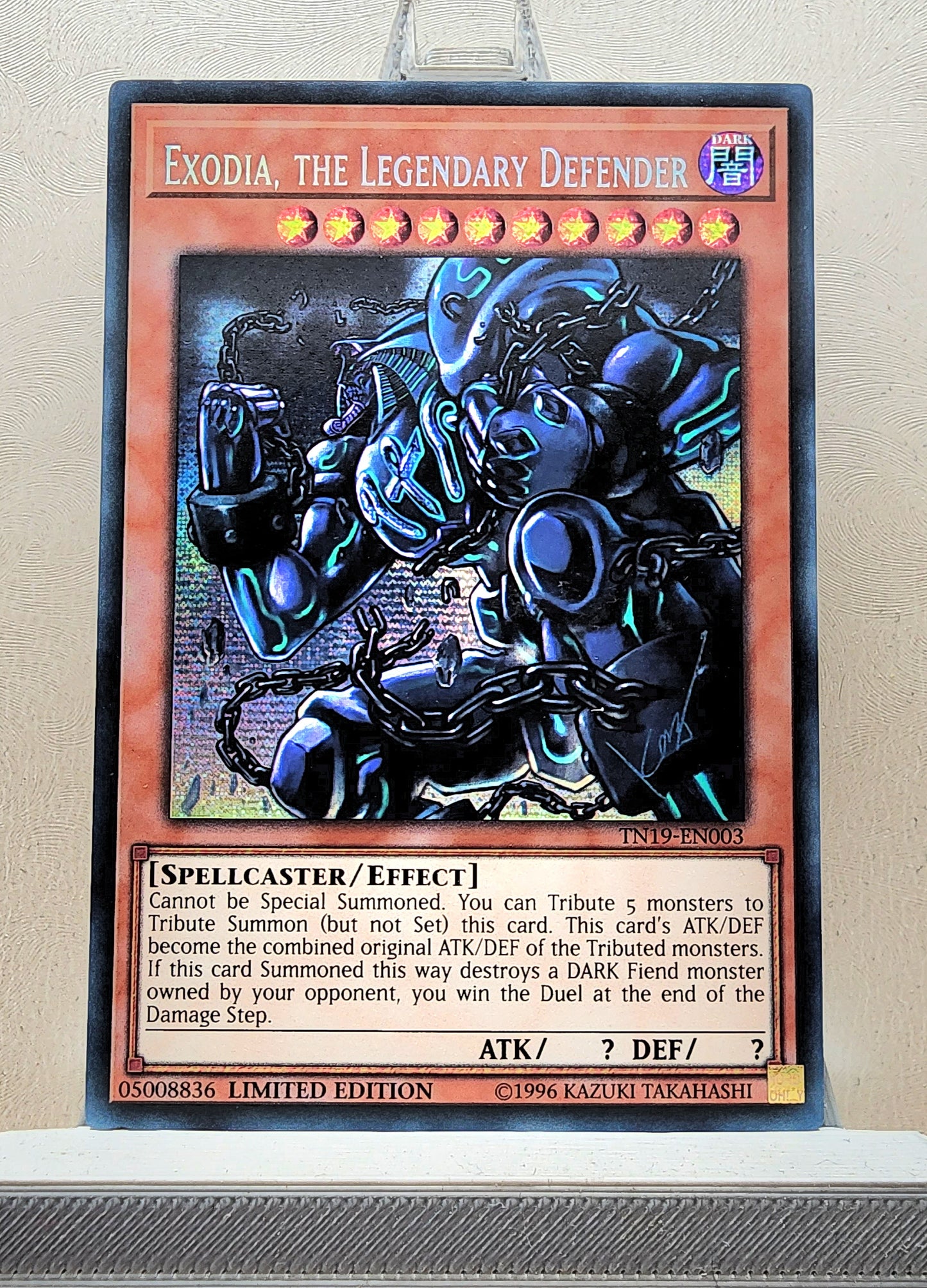 Yugioh! 1x Exodia, the Legendary Defender (TN19 - Prismatic Secret Rare) Limited Edition