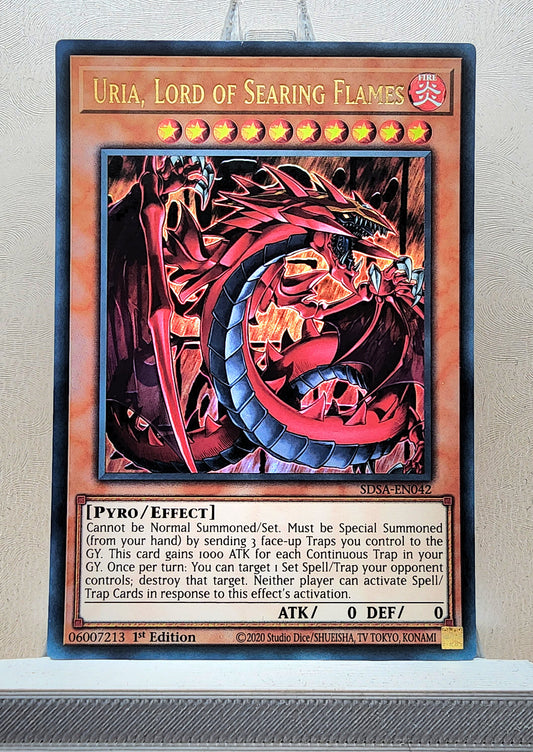 Yugioh! 1x Uria, Lord of Searing Flames (SDSA - Ultra Rare) 1st Edition
