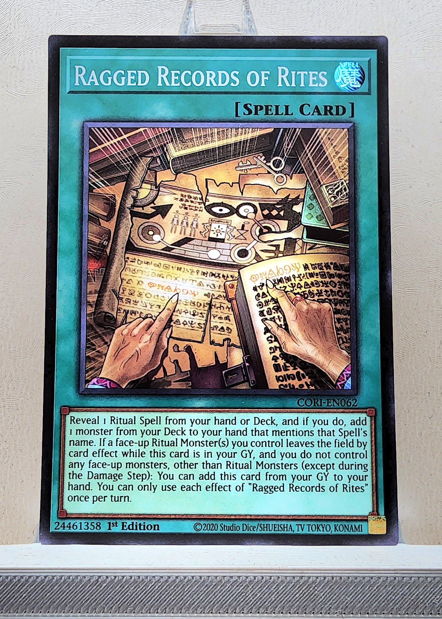 Yugioh! 1x Ragged Records of Rites (CORI - Super Rare) 1st Edition