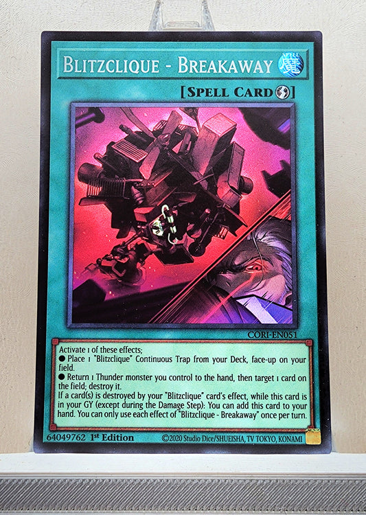 Yugioh! 1x Blitzclique - Breakaway (CORI - Super Rare) 1st Edition