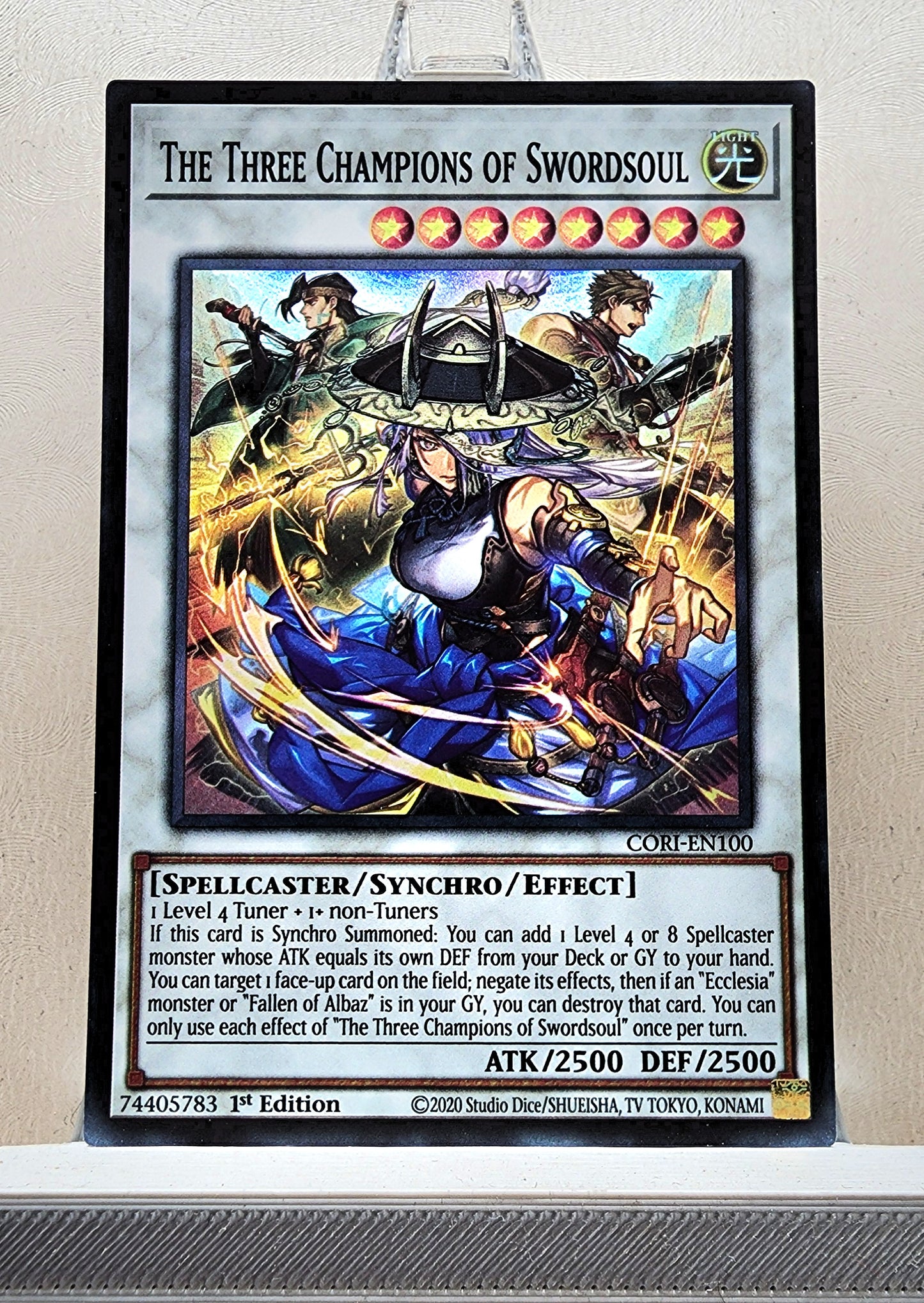 Yugioh! 1x The Three Champions of Swordsoul (CORI - Super Rare) 1st Edition