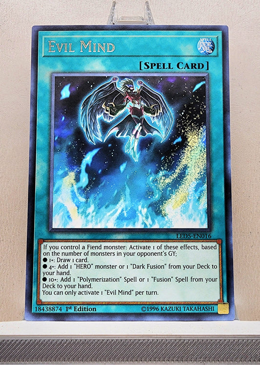 Yugioh! 1x Evil Mind (LED5 - Rare) 1st Edition