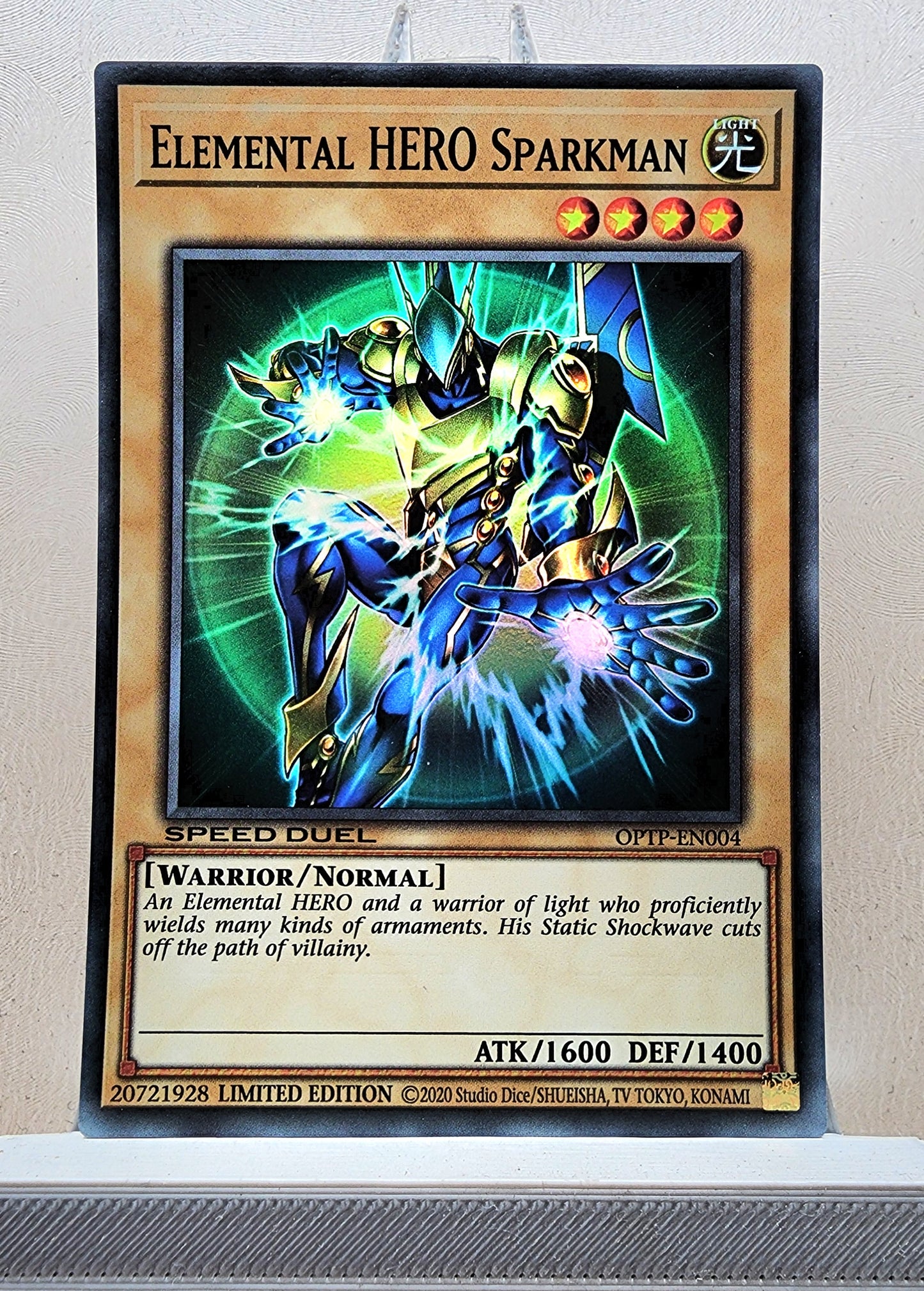 Yugioh! 1x Elemental HERO Sparkman Speed Duel Prize Card (OPTP - Super Rare) Limited Edition