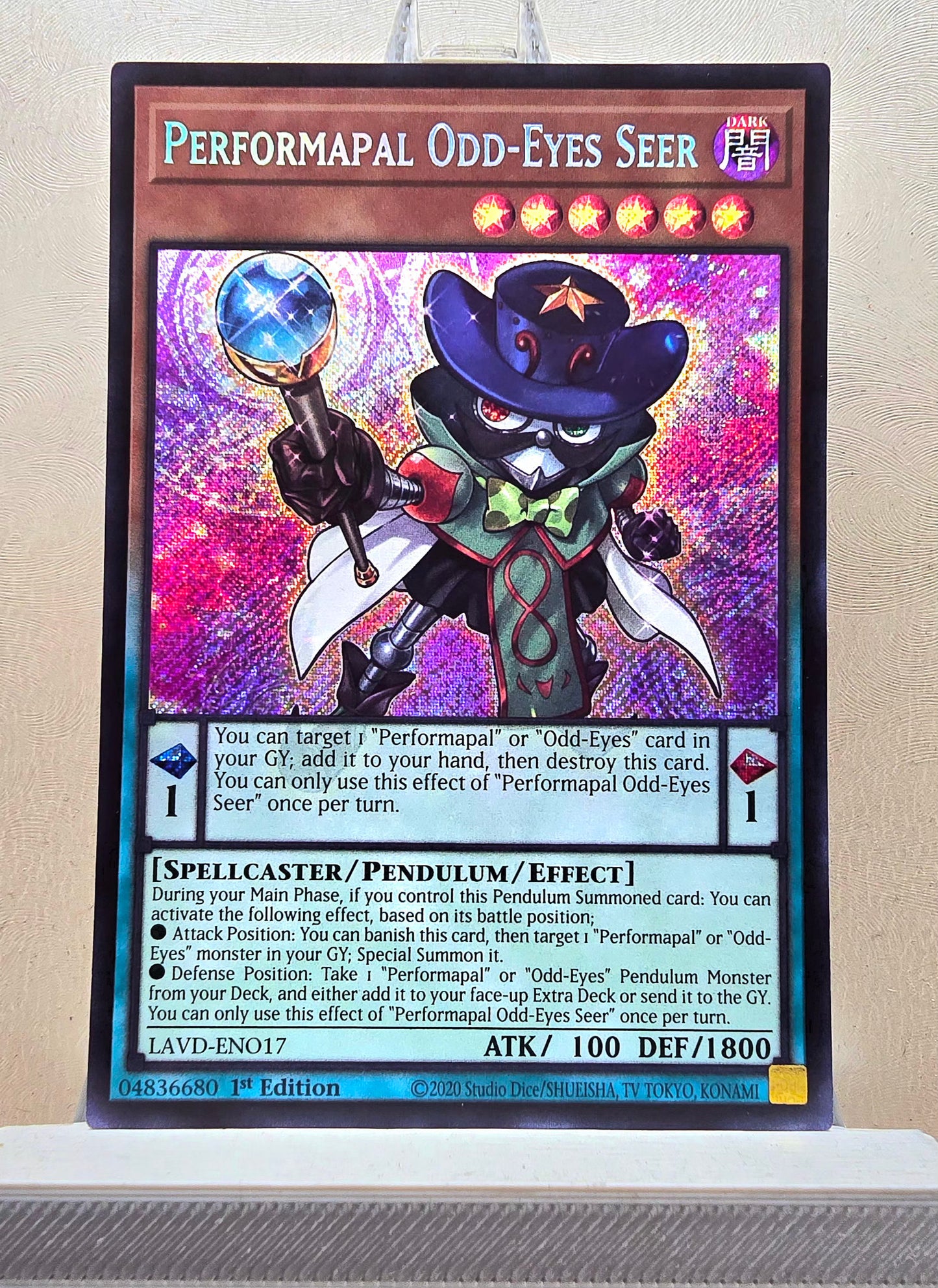Yugioh! 1x Performapal Odd-Eyes Seer (LAVD - Secret Rare) 1st Edition