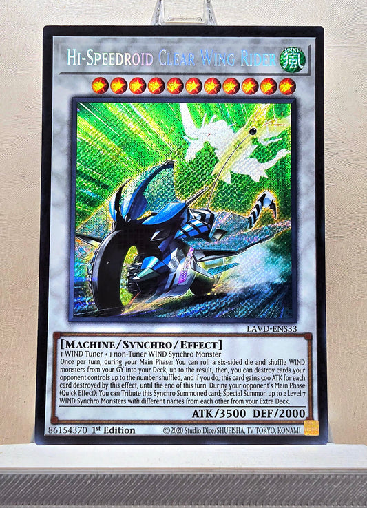 Yugioh! 1x Hi-Speedroid Clear Wing Rider (LAVD - Secret Rare) 1st Edition
