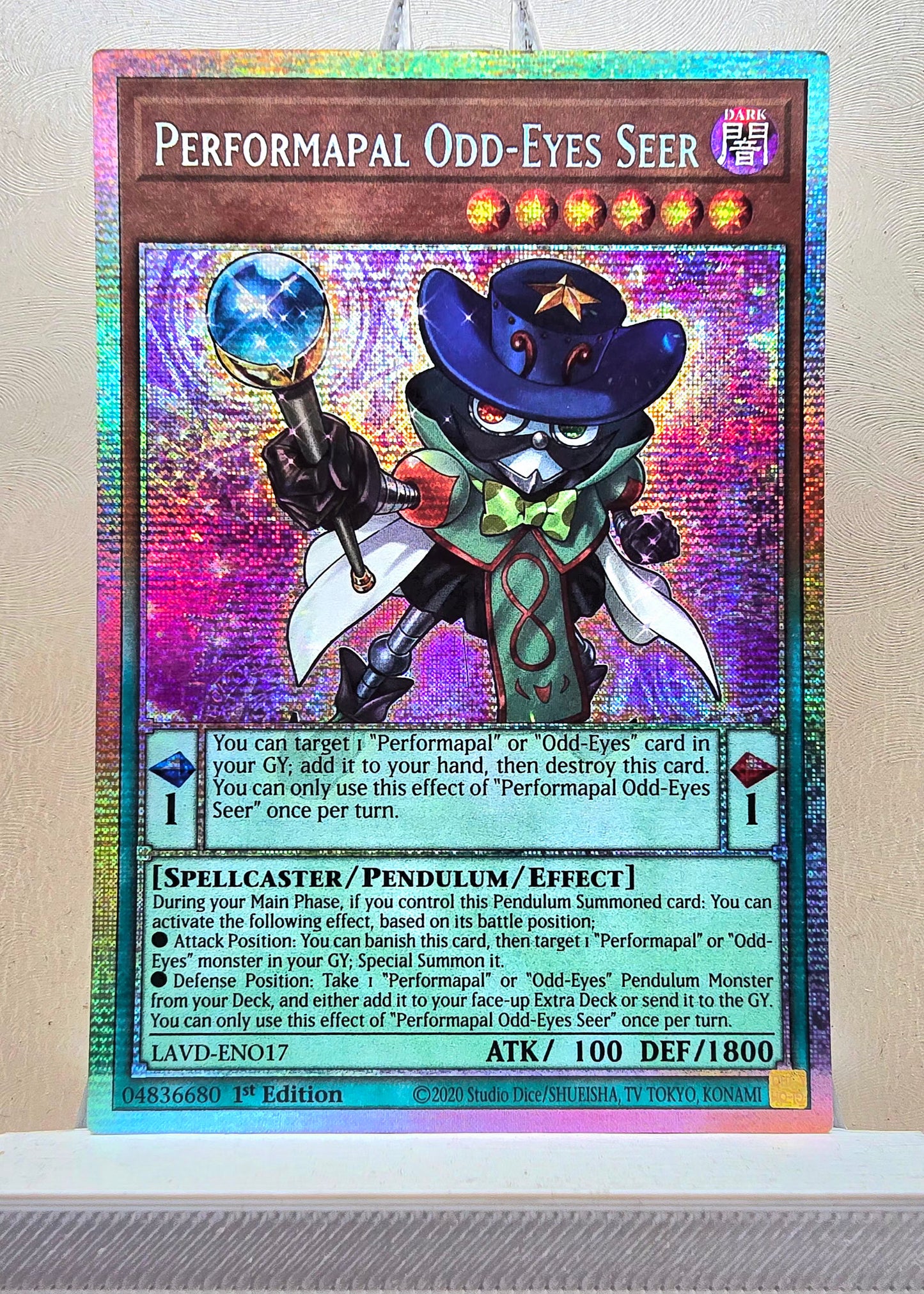 Yugioh! 1x Performapal Odd-Eyes Seer (LAVD - Starlight Rare) 1st Edition
