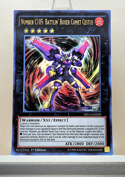 Yugioh! 1x Number C105: Battlin' Boxer Comet Cestus (MP14 - Ultra Rare) 1st Edition