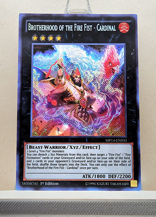 Yugioh! 1x Brotherhood of the Fire Fist - Cardinal (MP14 - Secret Rare) 1st Edition