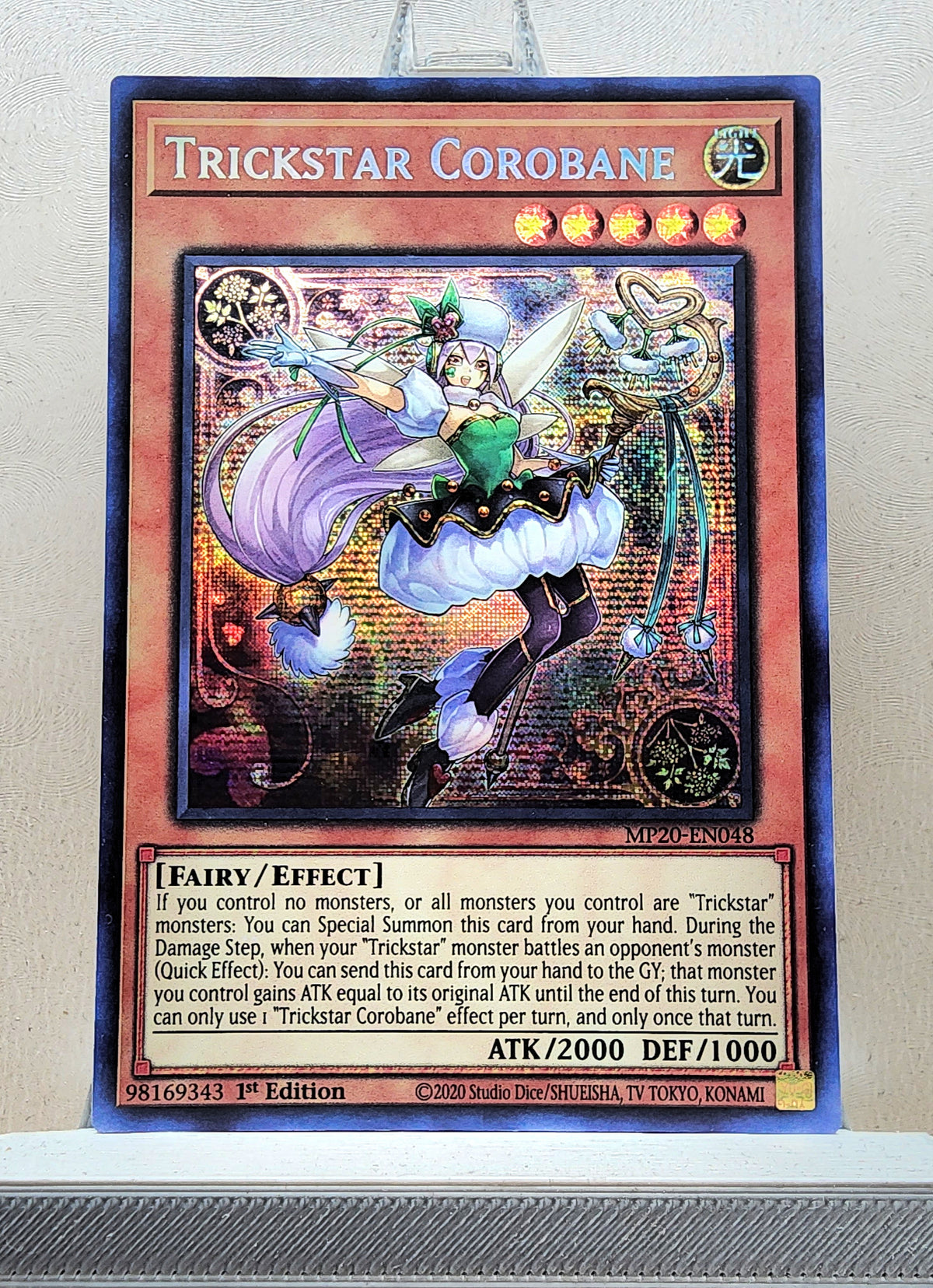 Yugioh! 1x Trickstar Corobane (MP20 - Prismatic Secret Rare) 1st Edition