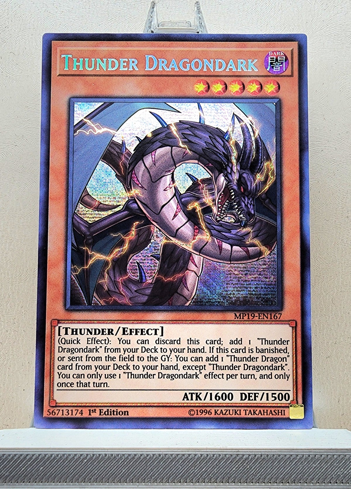 Yugioh! 1x Thunder Dragondark (MP19 - Prismatic Secret Rare) 1st Edition