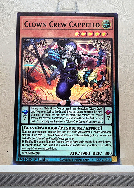 Yugioh! 1x Clown Crew Cappello (BETB - Super Rare) 1st Edition