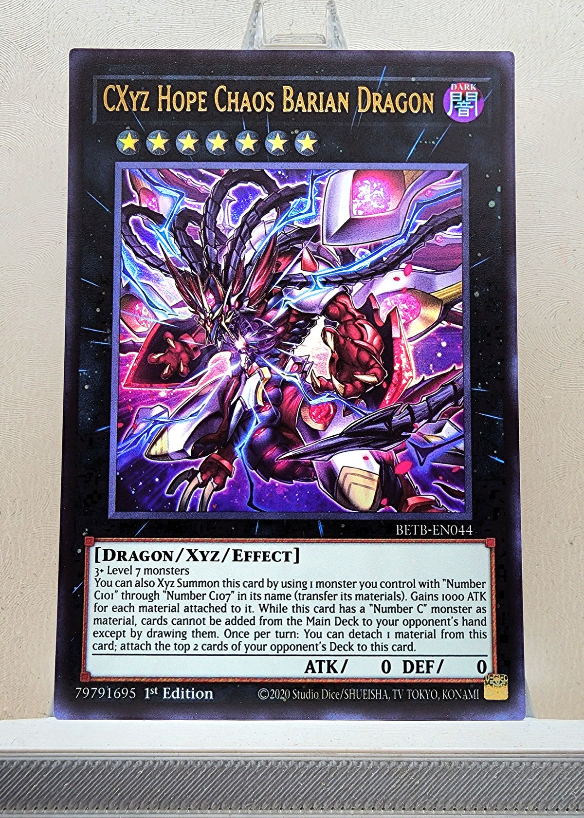 Yugioh! 1x CXyz Hope Chaos Barian Dragon (BETB - Ultra Rare) 1st Edition