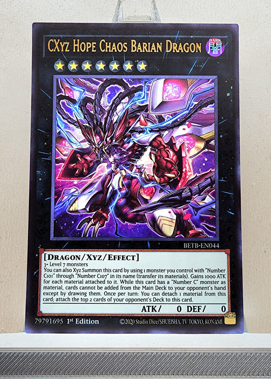 Yugioh! 1x CXyz Hope Chaos Barian Dragon (BETB - Ultra Rare) 1st Edition