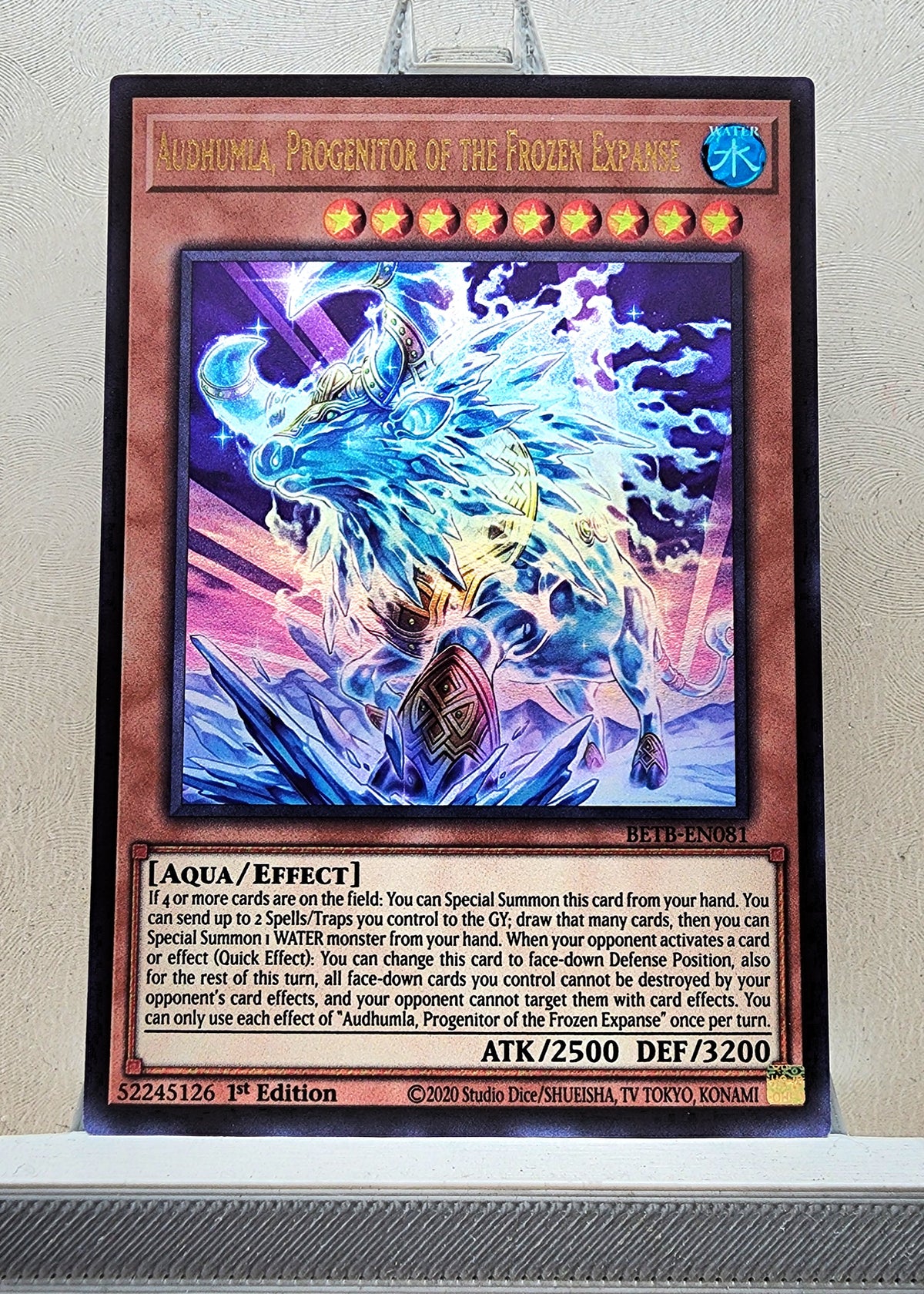 Yugioh! 1x Audhumla Progenitor of the Frozen Expanse (BETB - Ultra Rare) 1st Edition