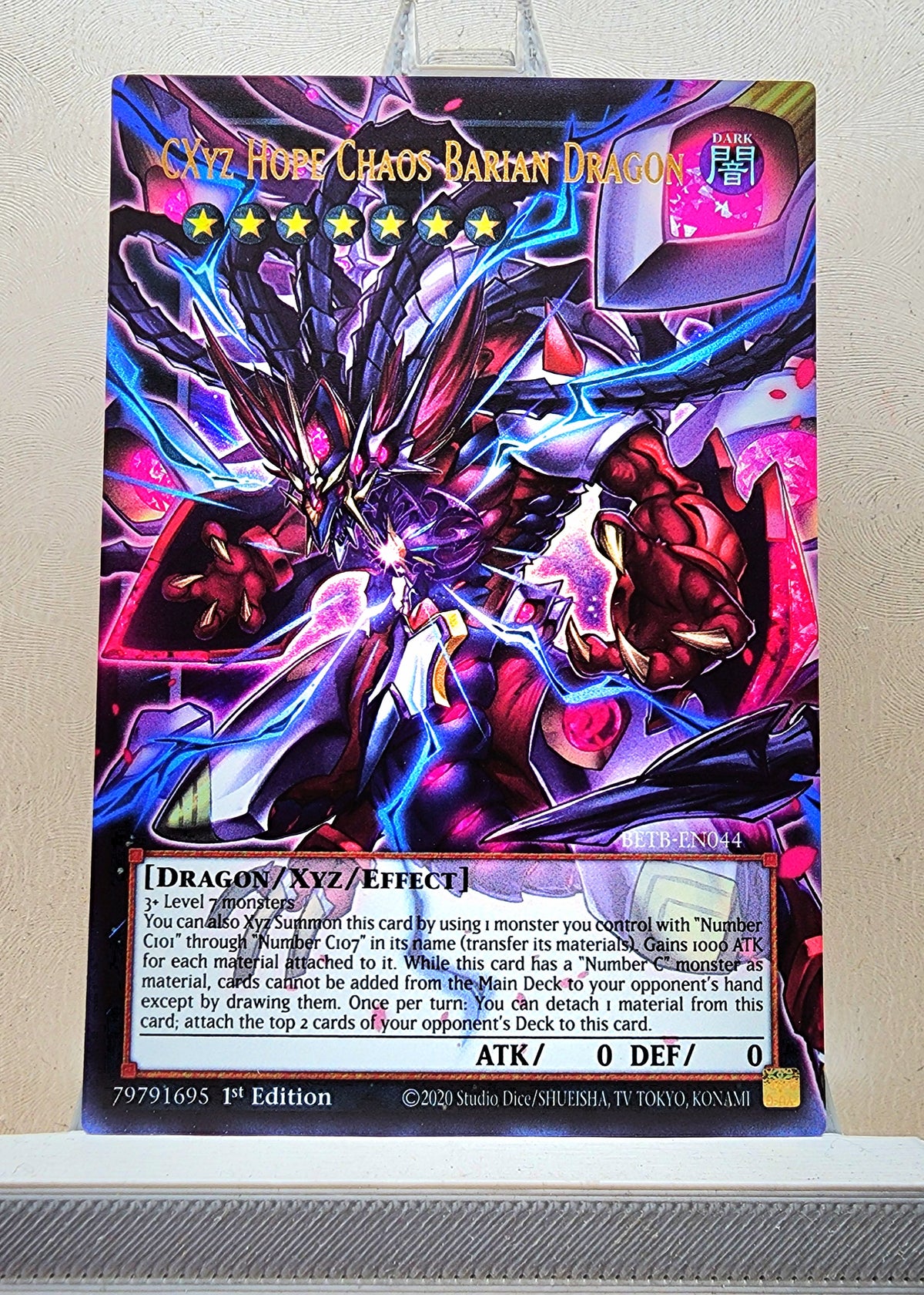 Yugioh! 1x CXyz Hope Chaos Barian Dragon Extended Art (BETB - Ultra Rare) 1st Edition