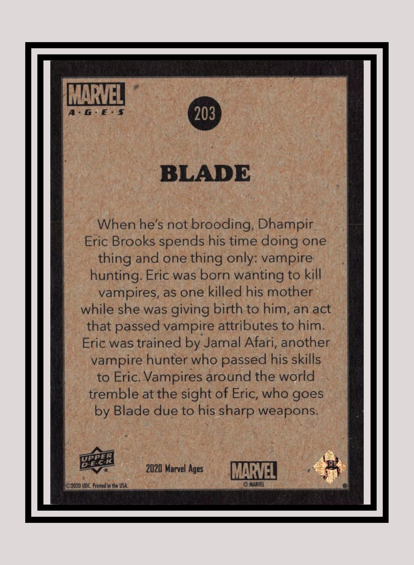 Marvel! 1x Blade - Base (#203 - 2020 Upper Deck Marvel Ages)