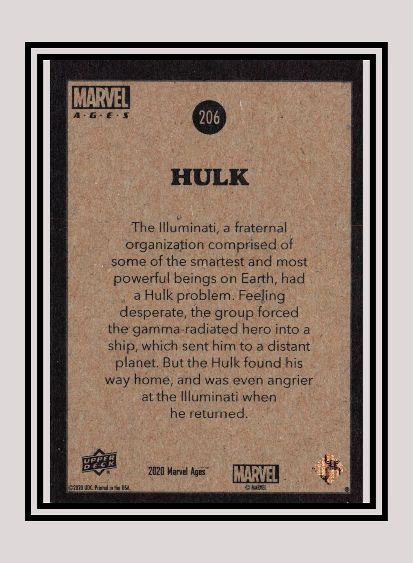Marvel! 1x Hulk - Base (#206 - 2020 Upper Deck Marvel Ages)