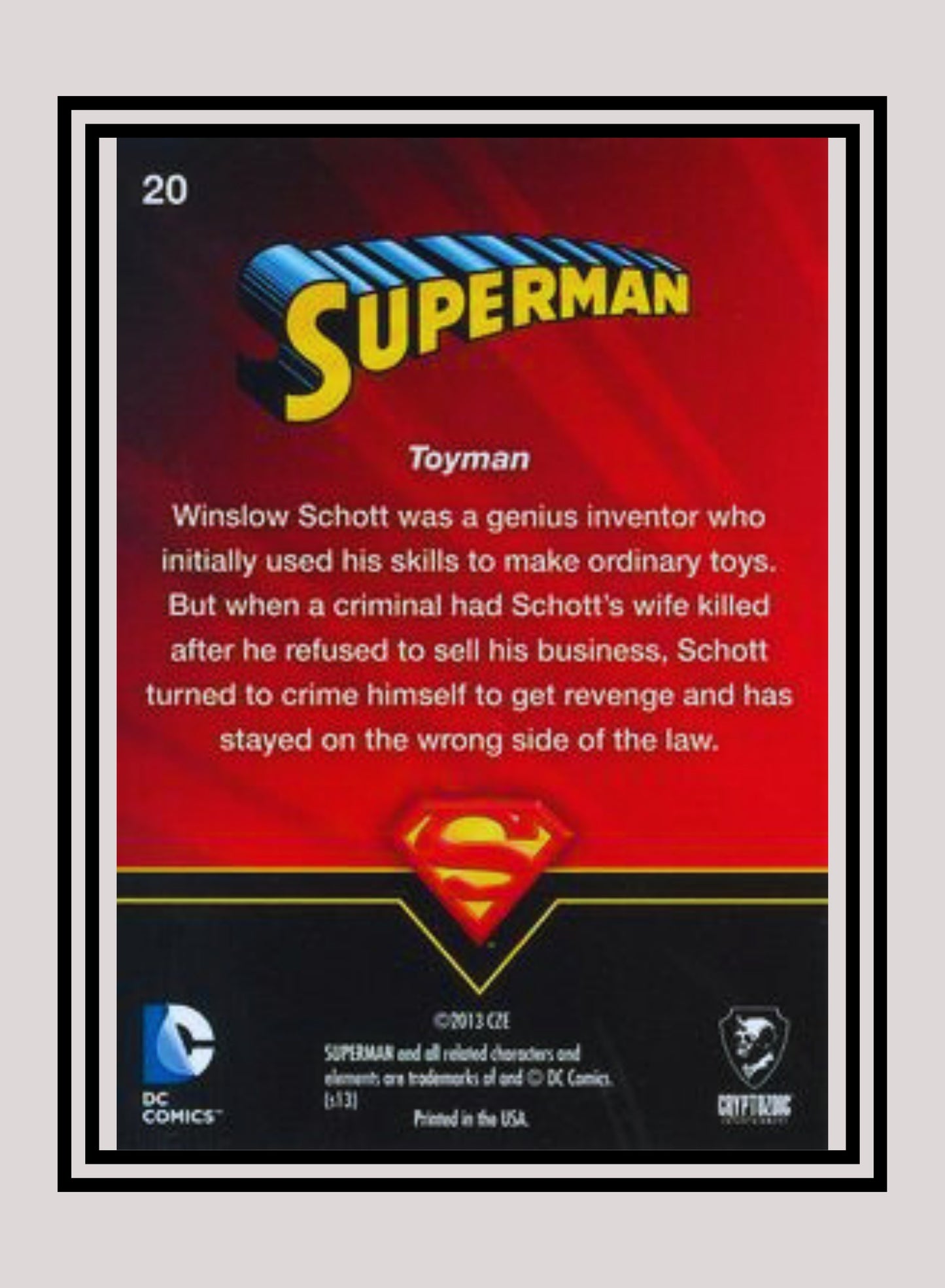 DC! 1x Toyman - Base (#20 - 2013 Cryptozoic DC Superman)