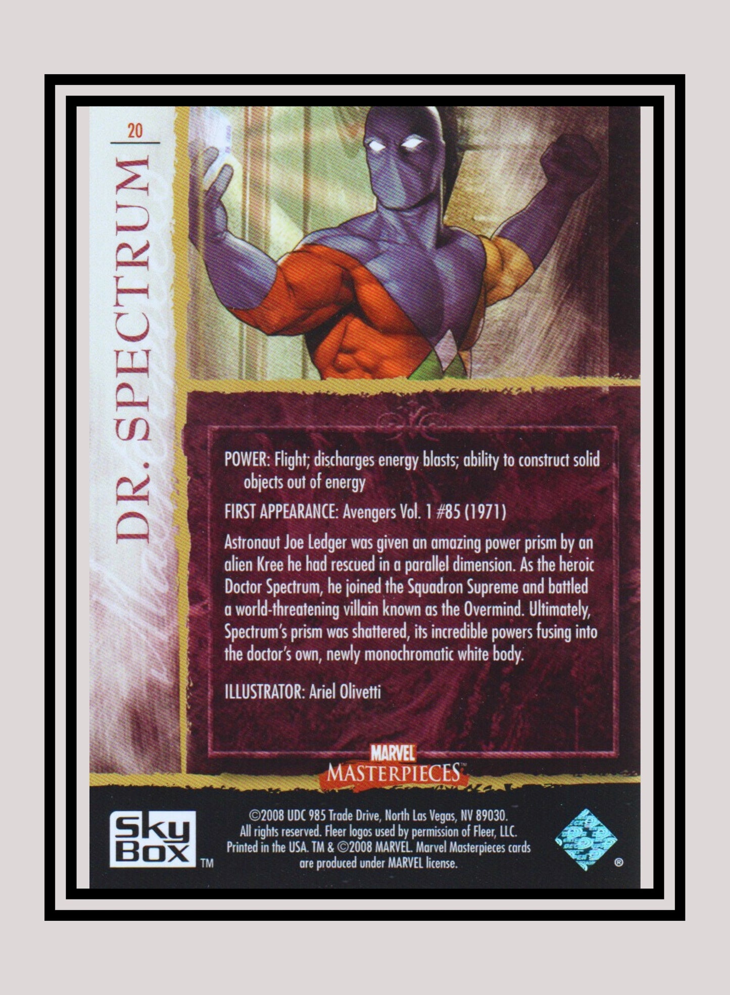 Marvel! 1x Dr. Spectrum - Base (#20 - 2008 Upper Deck Marvel Masterpieces Series 2)