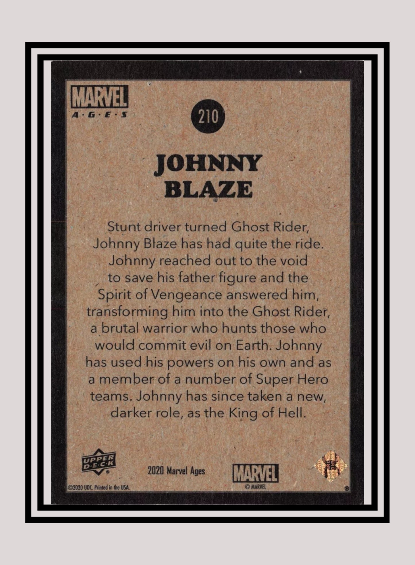 Marvel! 1x Johnny Blaze - Base (#210 - 2020 Upper Deck Marvel Ages)