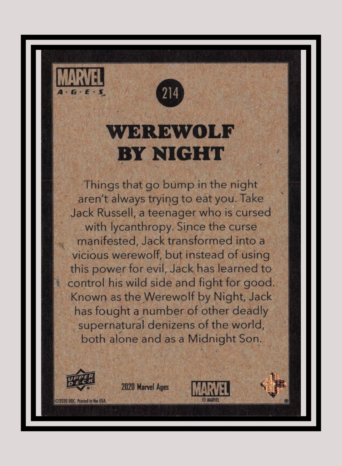 Marvel! 1x Werewolf By Night - Base (#214 - 2020 Upper Deck Marvel Ages)