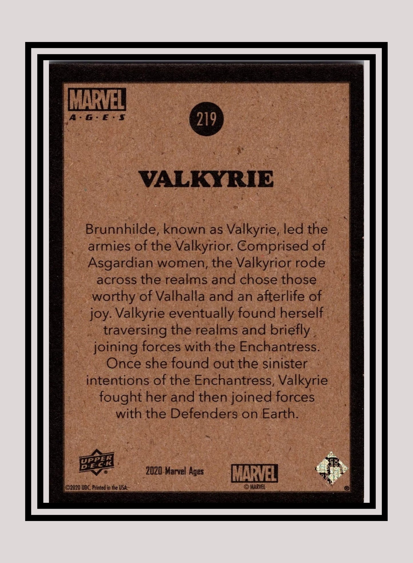 Marvel! 1x Valkyrie - Base (#219 - 2020 Upper Deck Marvel Ages)