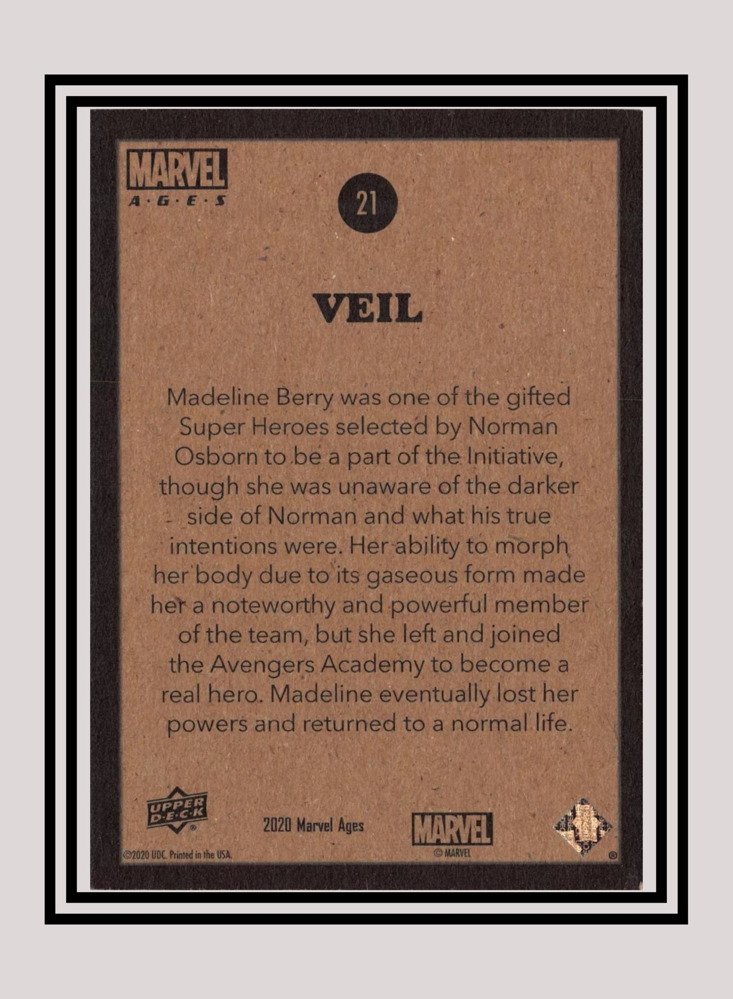 Marvel! 1x Veil - Base (#021 - 2020 Upper Deck Marvel Ages)