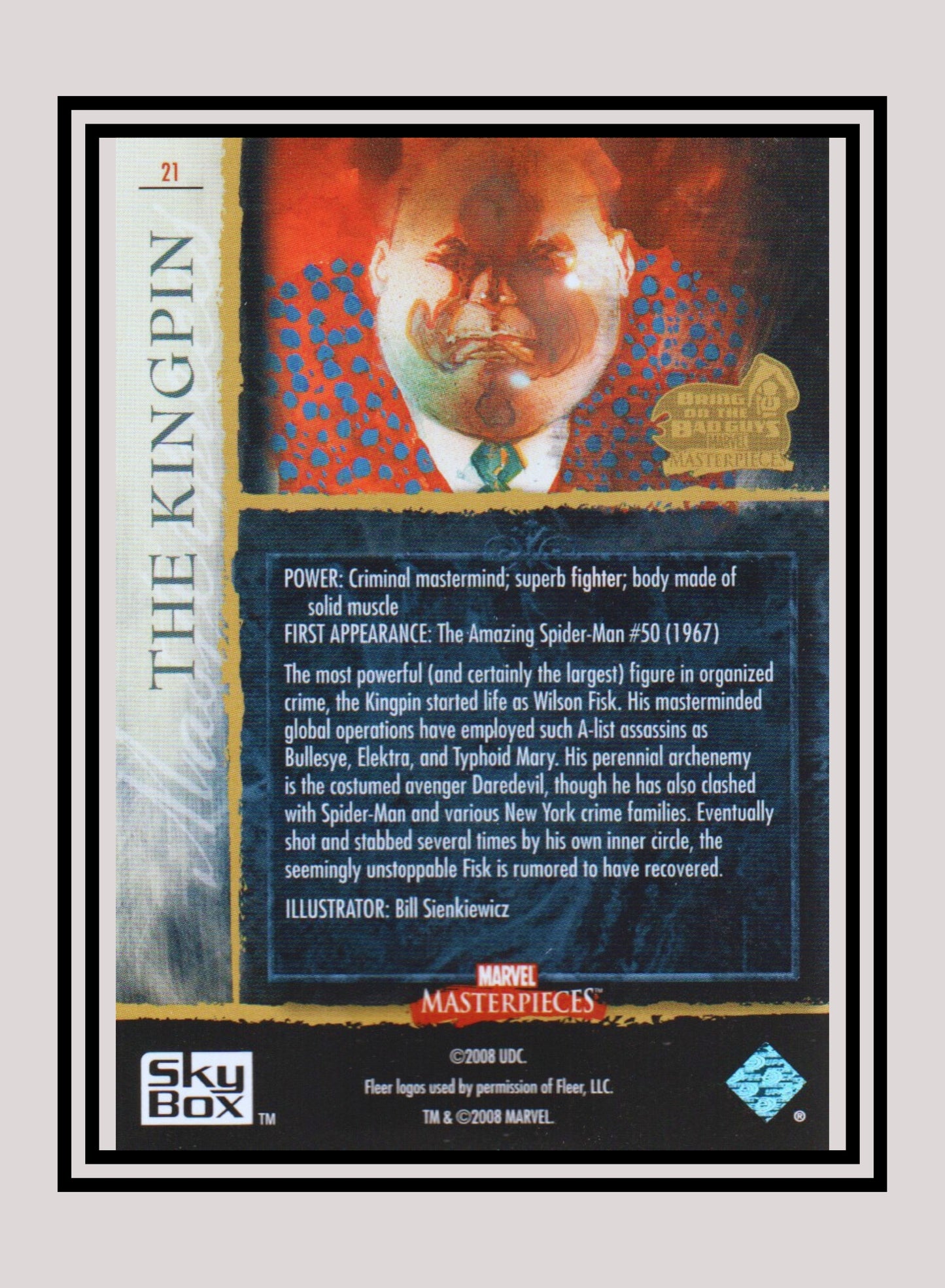 Marvel! 1x The Kingpin - Base (#21 - 2008 Upper Deck Marvel Masterpieces Series 3)