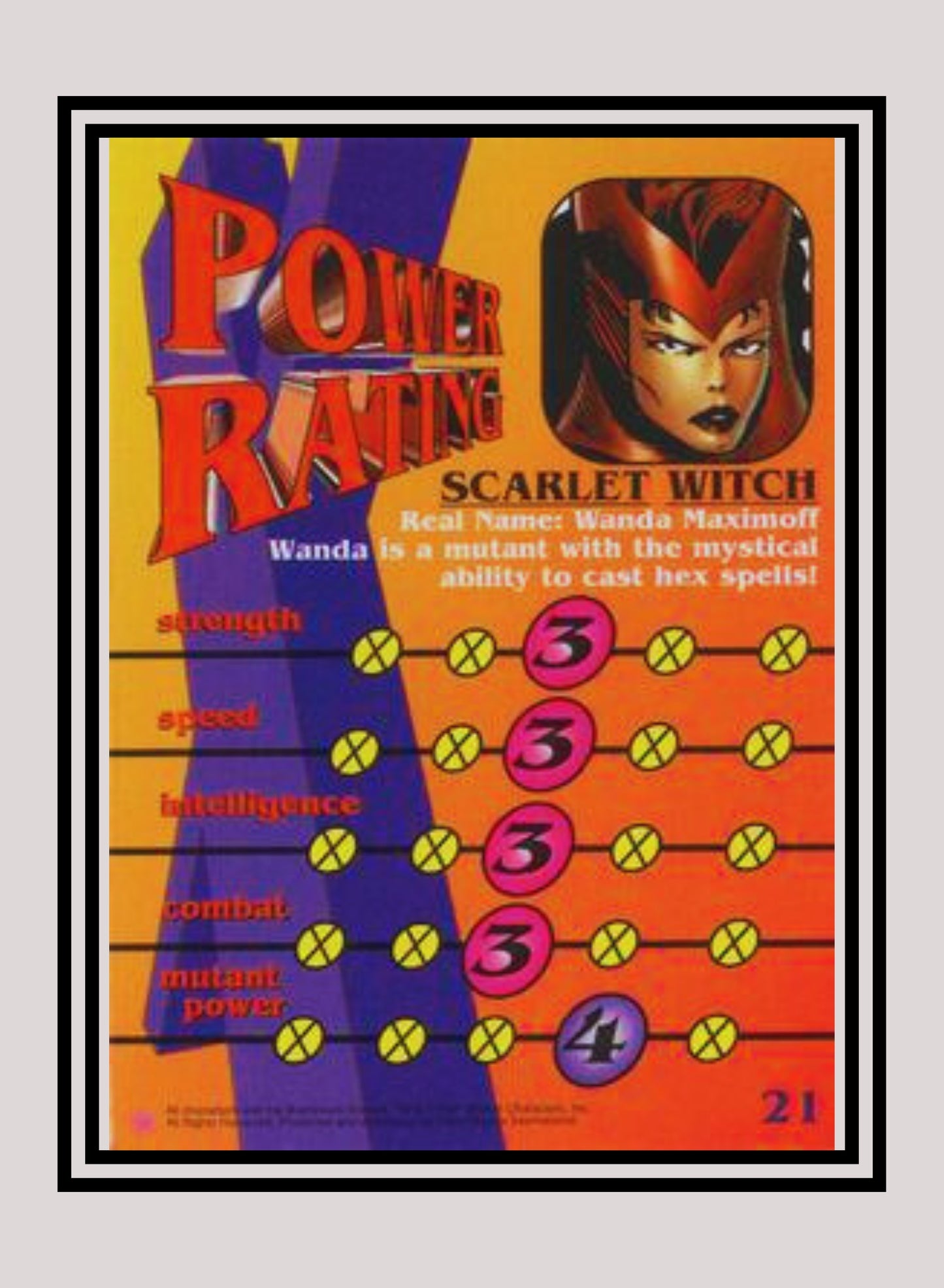 Marvel! 1x Scarlet Witch - Base (#21 - 1997 Fleer X-Men International)