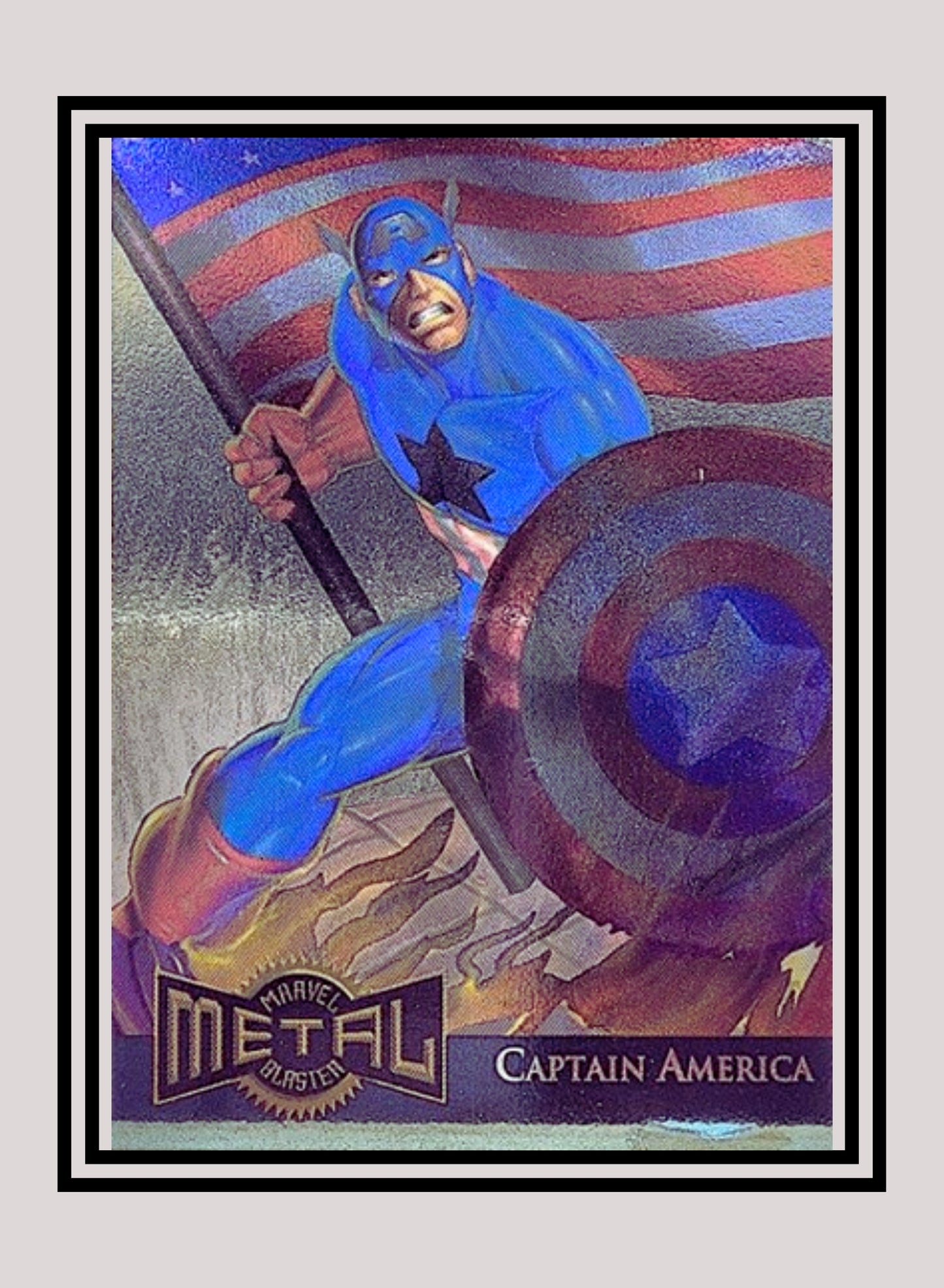 Marvel! 1x Captain America - Gold Blaster (#02 - 1995 Fleer Marvel Metal)