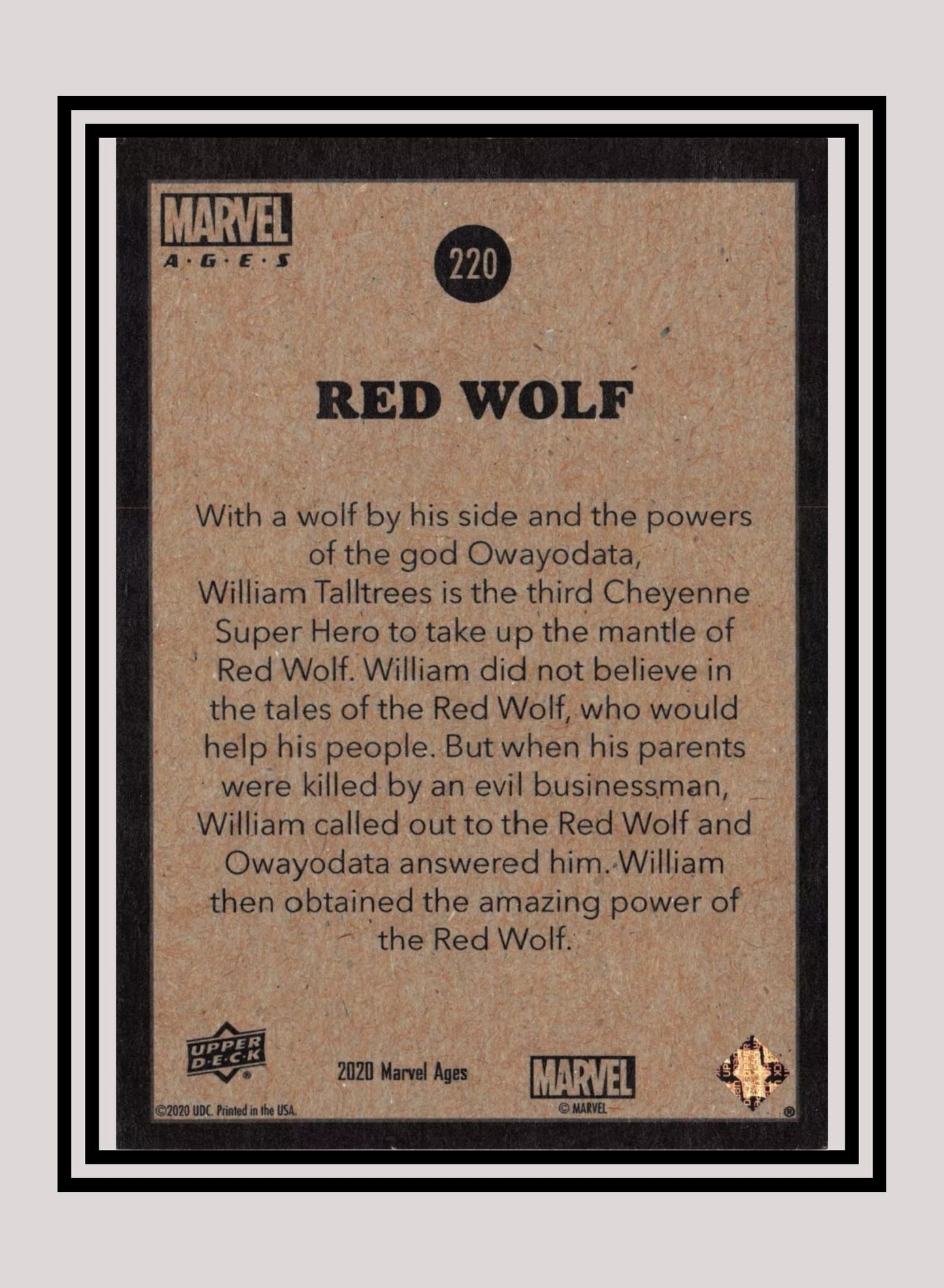 Marvel! 1x Red Wolf - Base (#220 - 2020 Upper Deck Marvel Ages)
