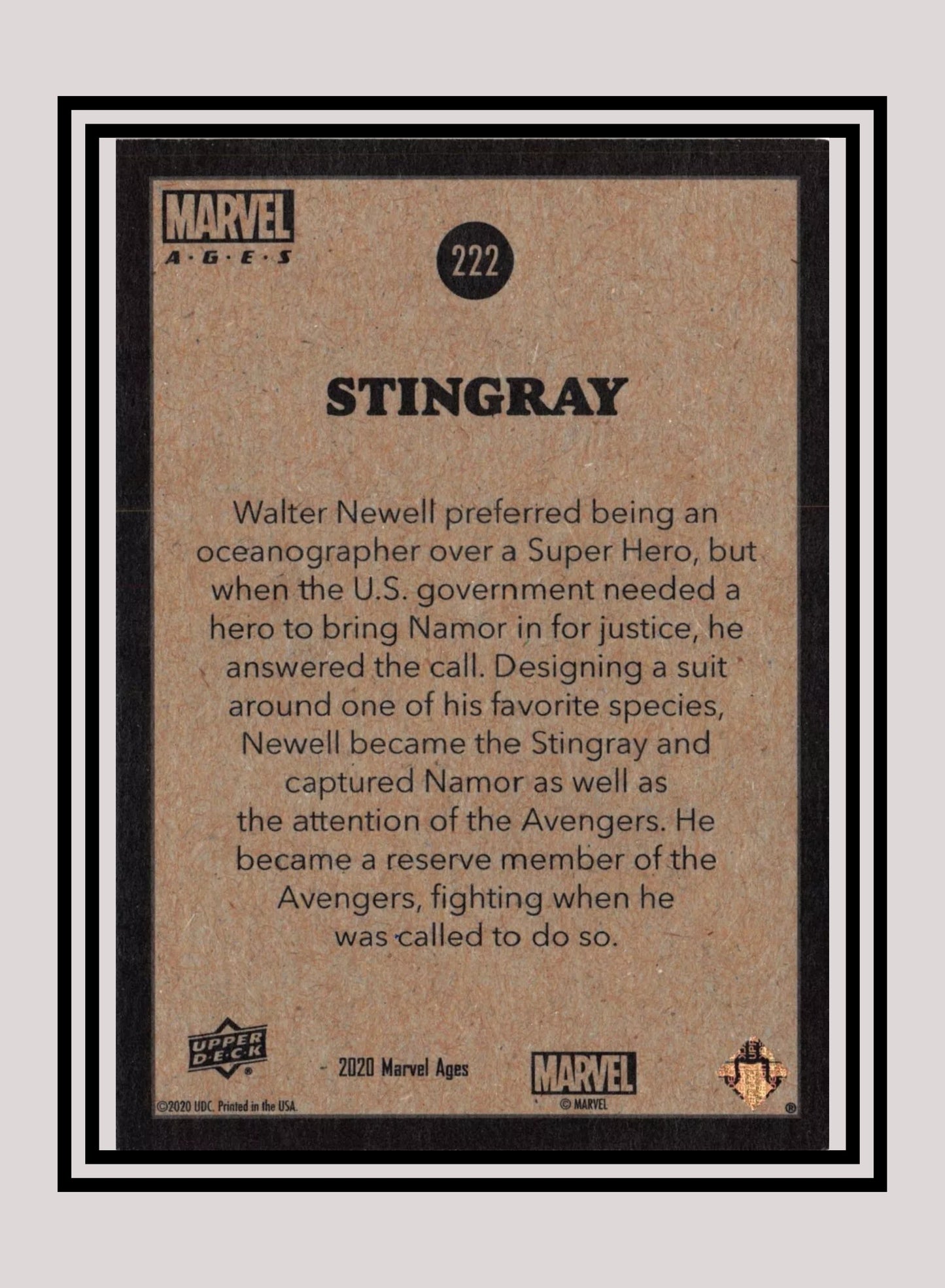 Marvel! 1x Stingray - Base (#222 - 2020 Upper Deck Marvel Ages)