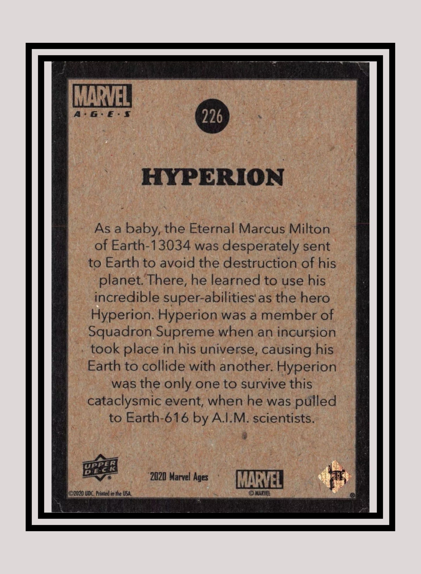 Marvel! 1x Hyperion - Base (#226 - 2020 Upper Deck Marvel Ages)