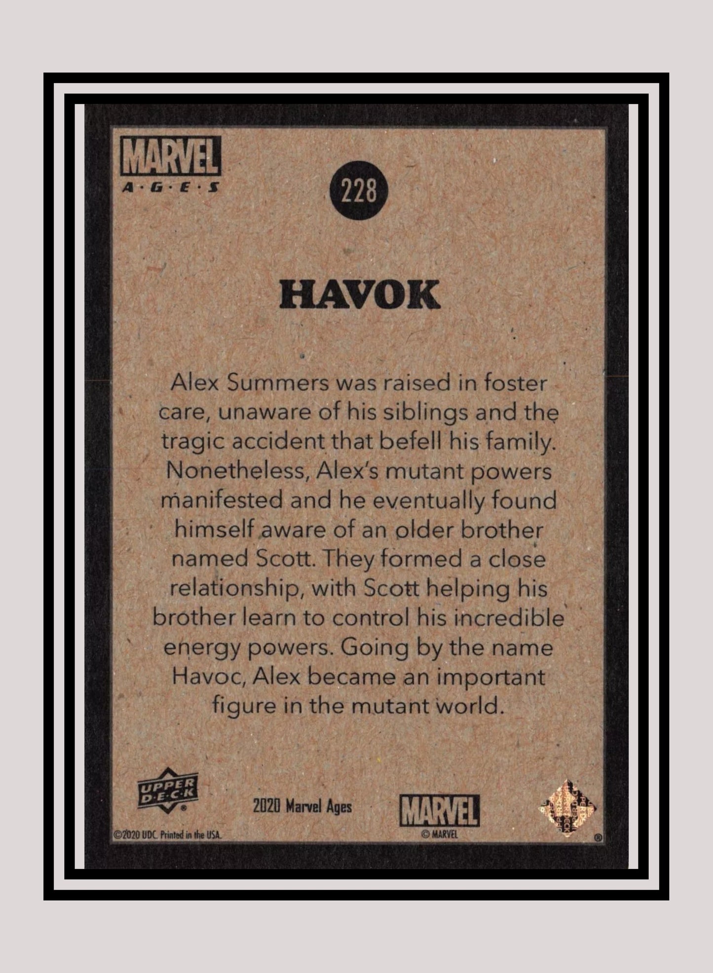 Marvel! 1x Havok - Base (#228 - 2020 Upper Deck Marvel Ages)