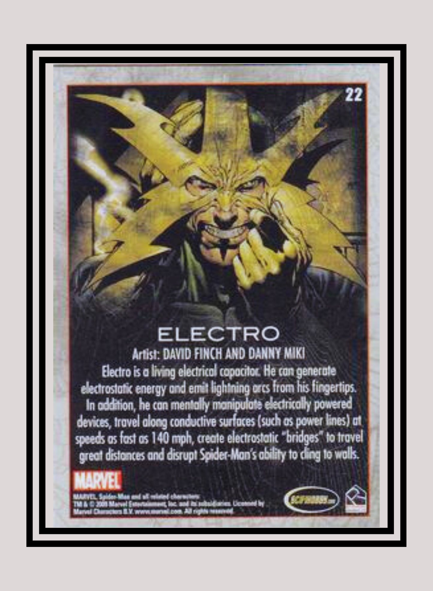 Marvel! 1x Electro - Base (#22 - 2009 Rittenhouse Spiderman Archives)