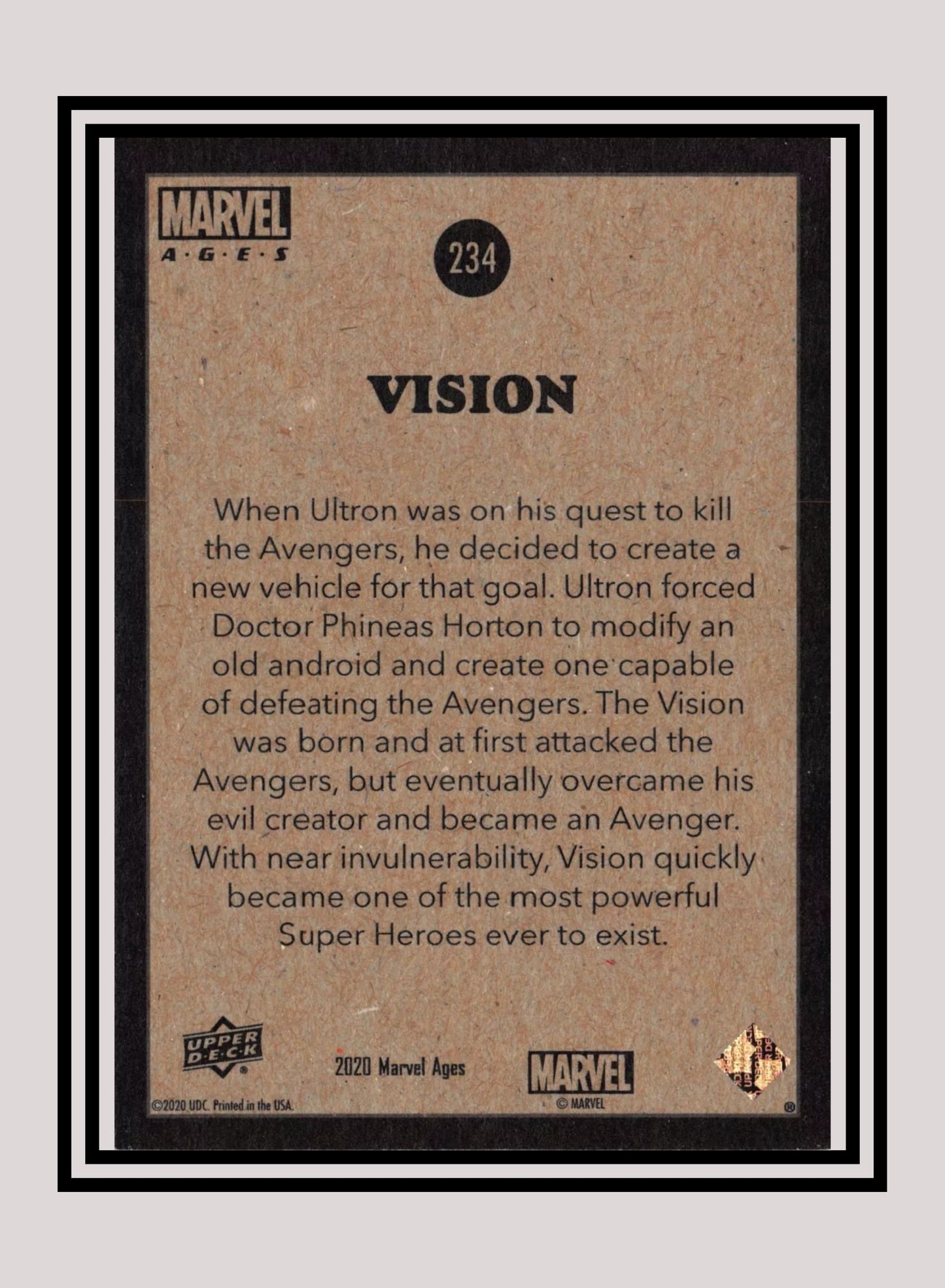 Marvel! 1x Vision - Base (#234 - 2020 Upper Deck Marvel Ages)