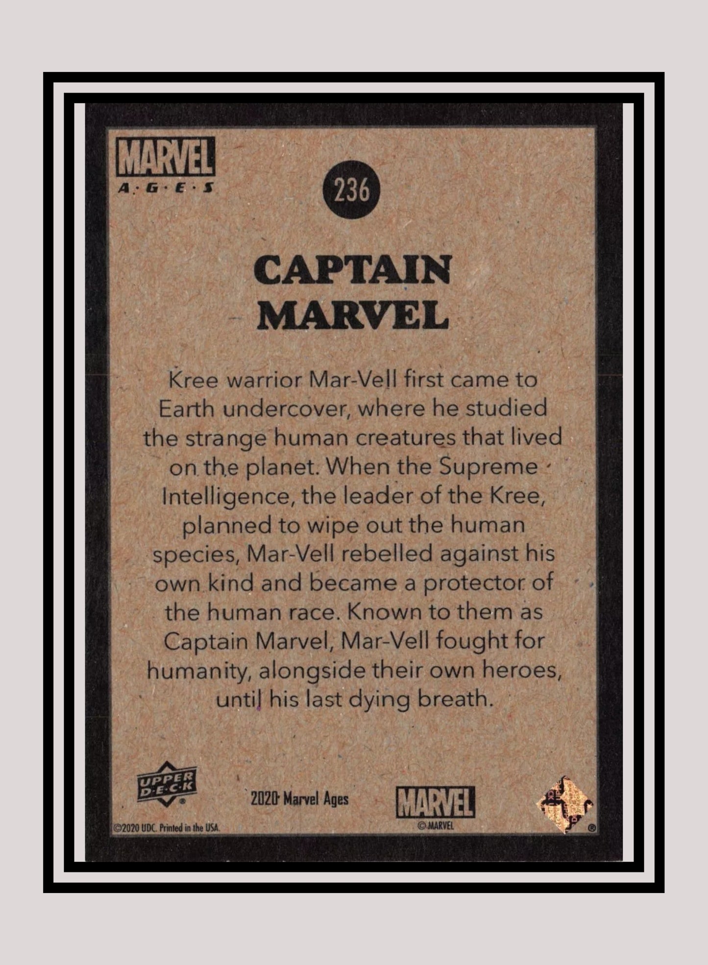 Marvel! 1x Captain Marvel - Base (#236 - 2020 Upper Deck Marvel Ages)