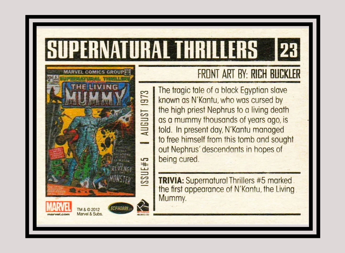 Marvel! 1x Supernatural Thrillers #5: The Living Mummy - Base (#23 - 2012 Rittenhouse Marvel Bronze Age)