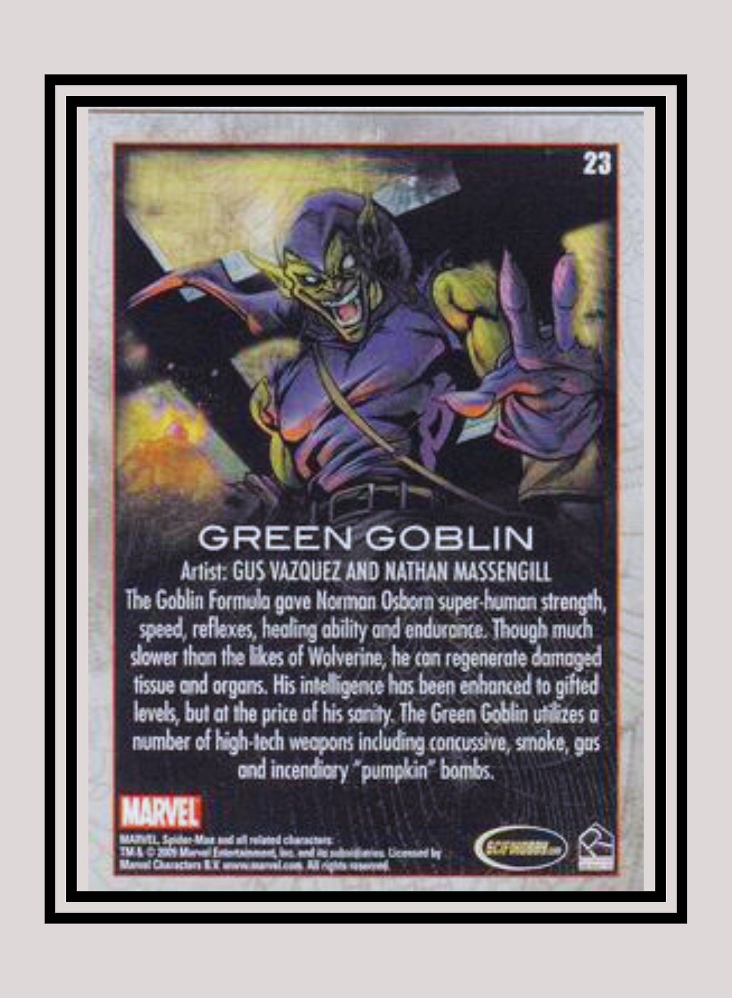 Marvel! 1x Green Goblin - Base (#23 - 2009 Rittenhouse Spiderman Archives)