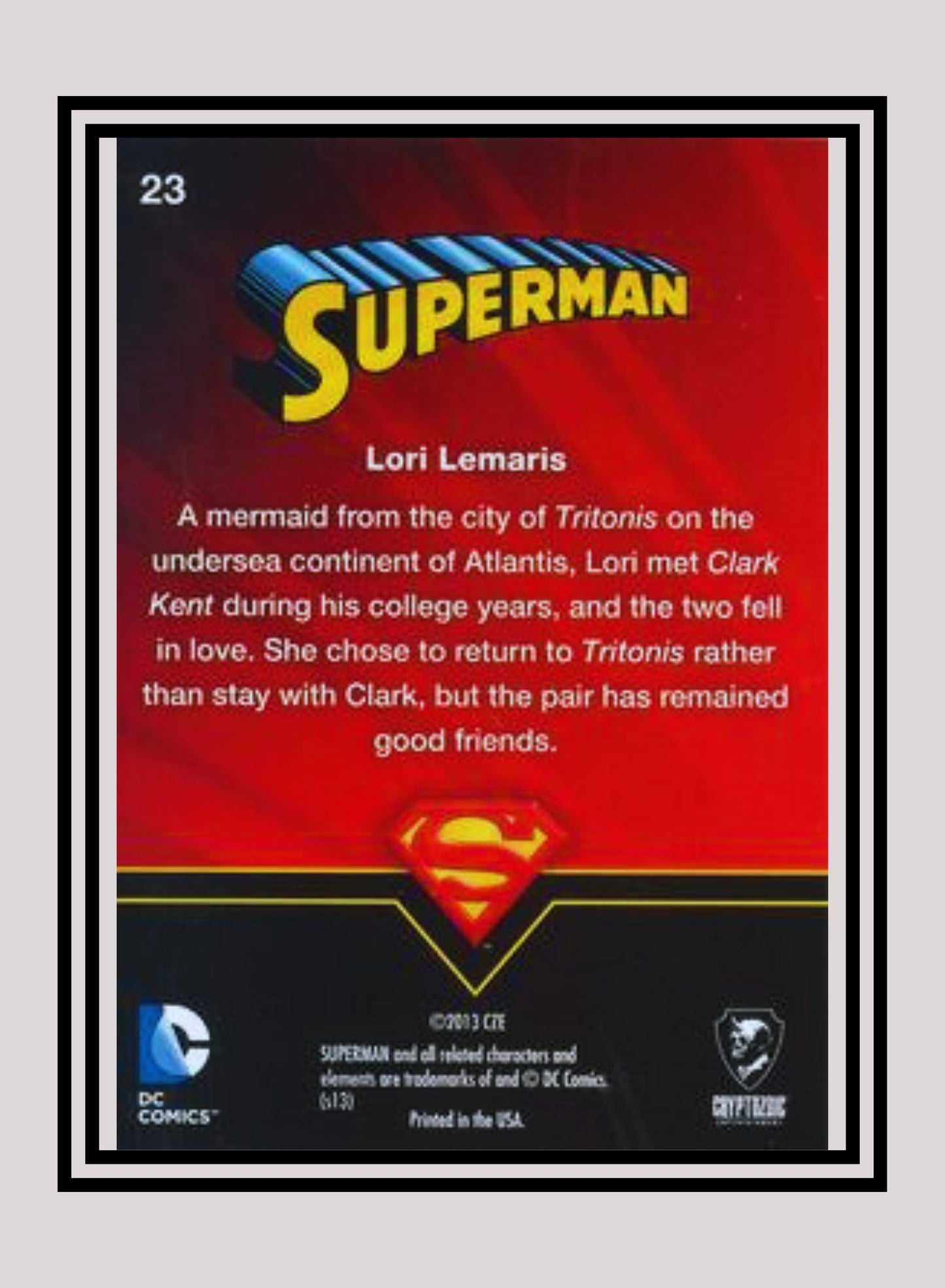 DC! 1x Lori Lemaris - Base (#23 - 2013 Cryptozoic DC Superman)