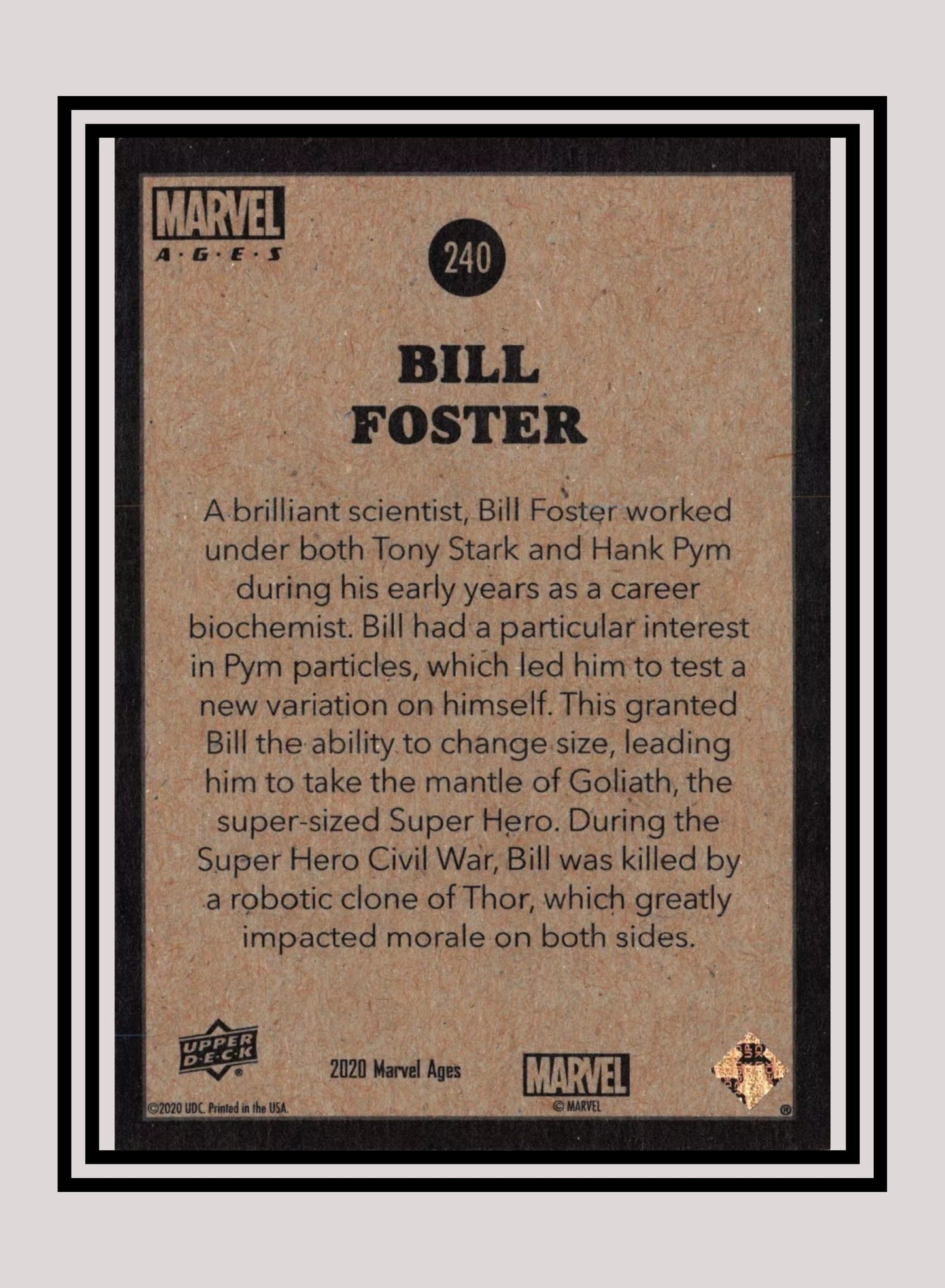 Marvel! 1x Bill Foster - Base (#240 - 2020 Upper Deck Marvel Ages)
