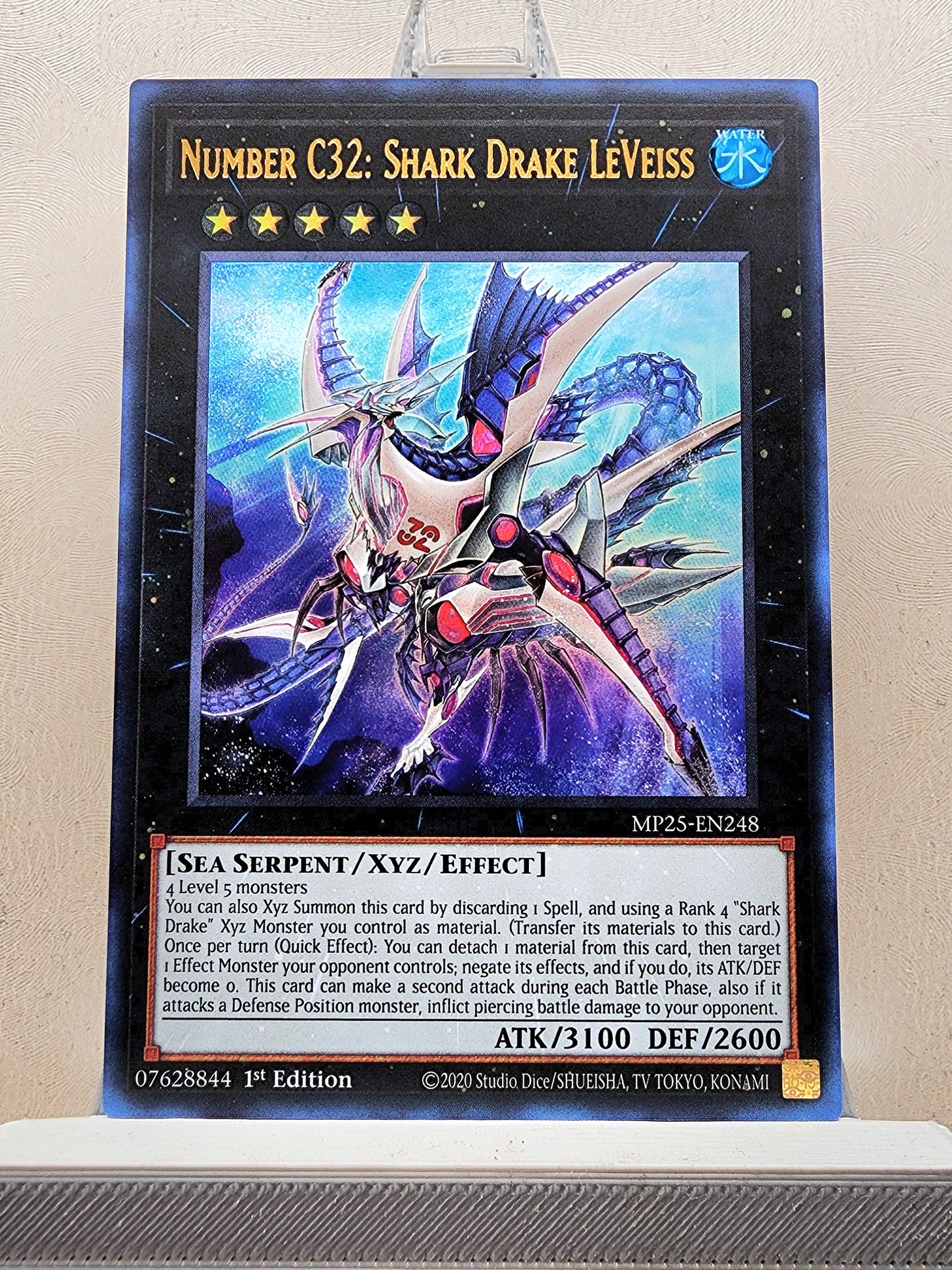 Yugioh! 1x Number C32: Shark Drake LeVeiss (MP25 - Ultra Rare) 1st Edition