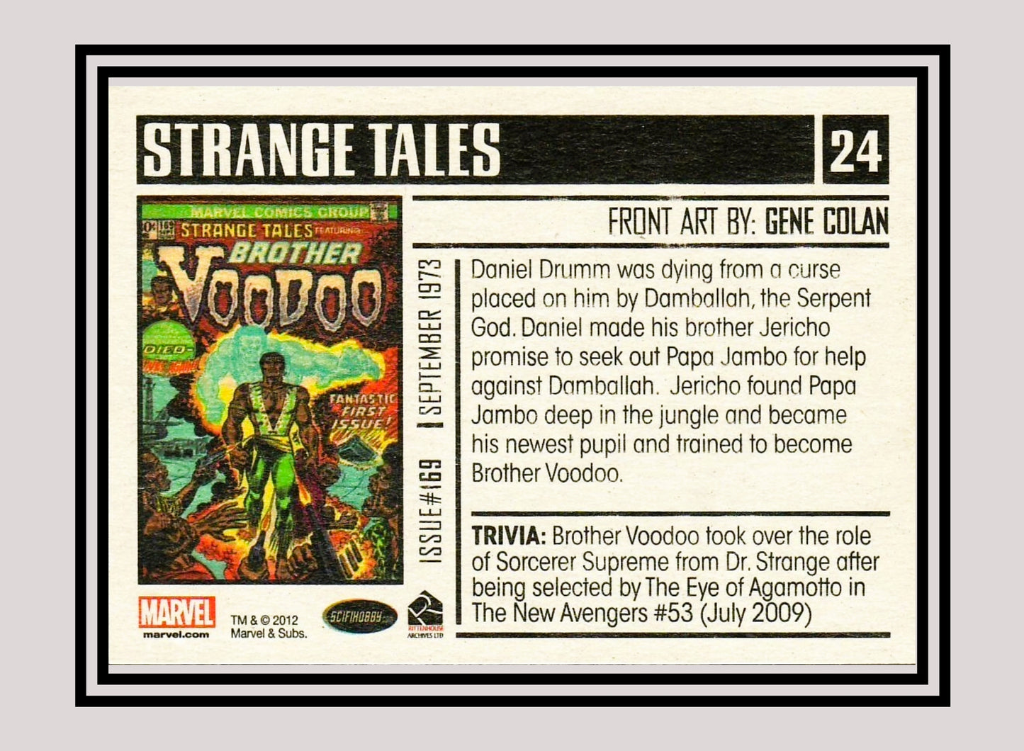 Marvel! 1x Strange Tales #169: Brother Voodoo - Base (#24 - 2012 Rittenhouse Marvel Bronze Age)