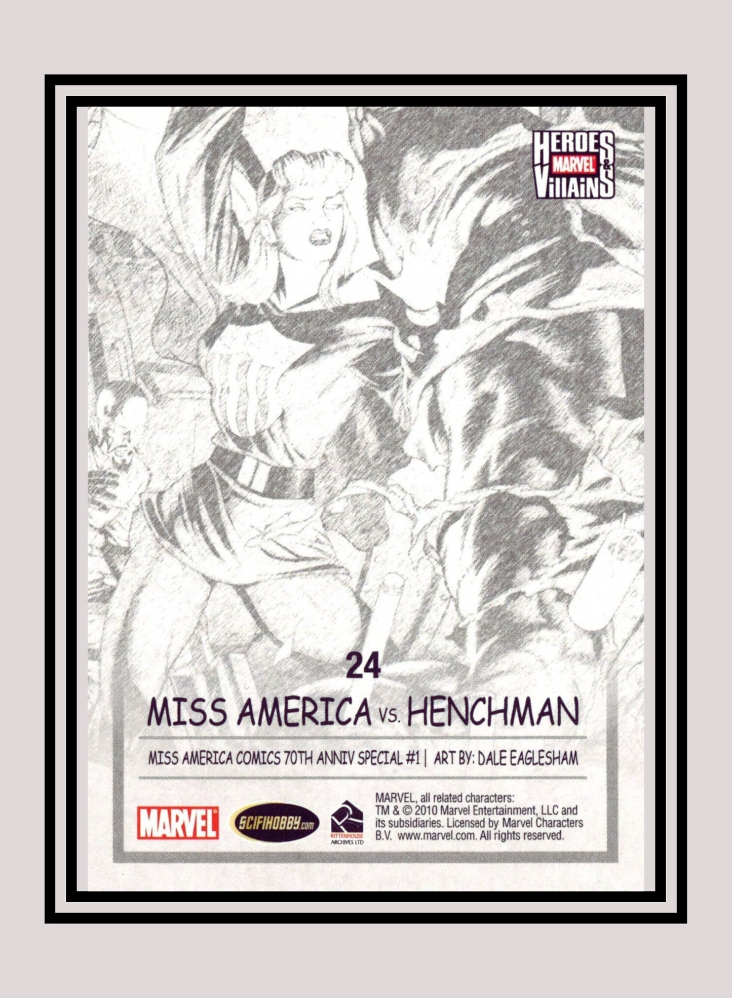 Marvel! 1x Miss America vs. Henchman - Base (#24 - 2010 Rittenhouse Marvel Heroes & Villains)