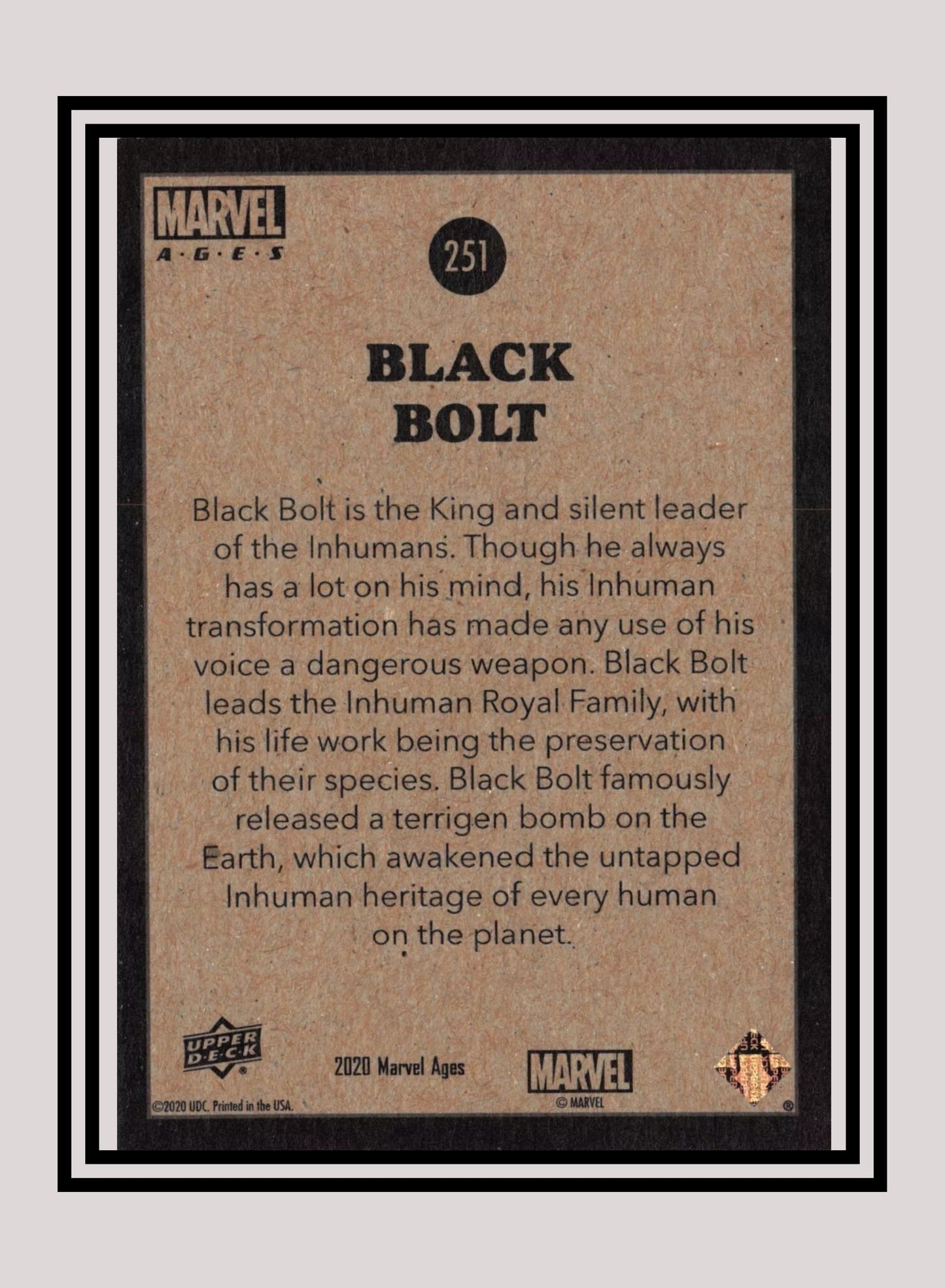 Marvel! 1x Black Bolt - Base (#251 - 2020 Upper Deck Marvel Ages)