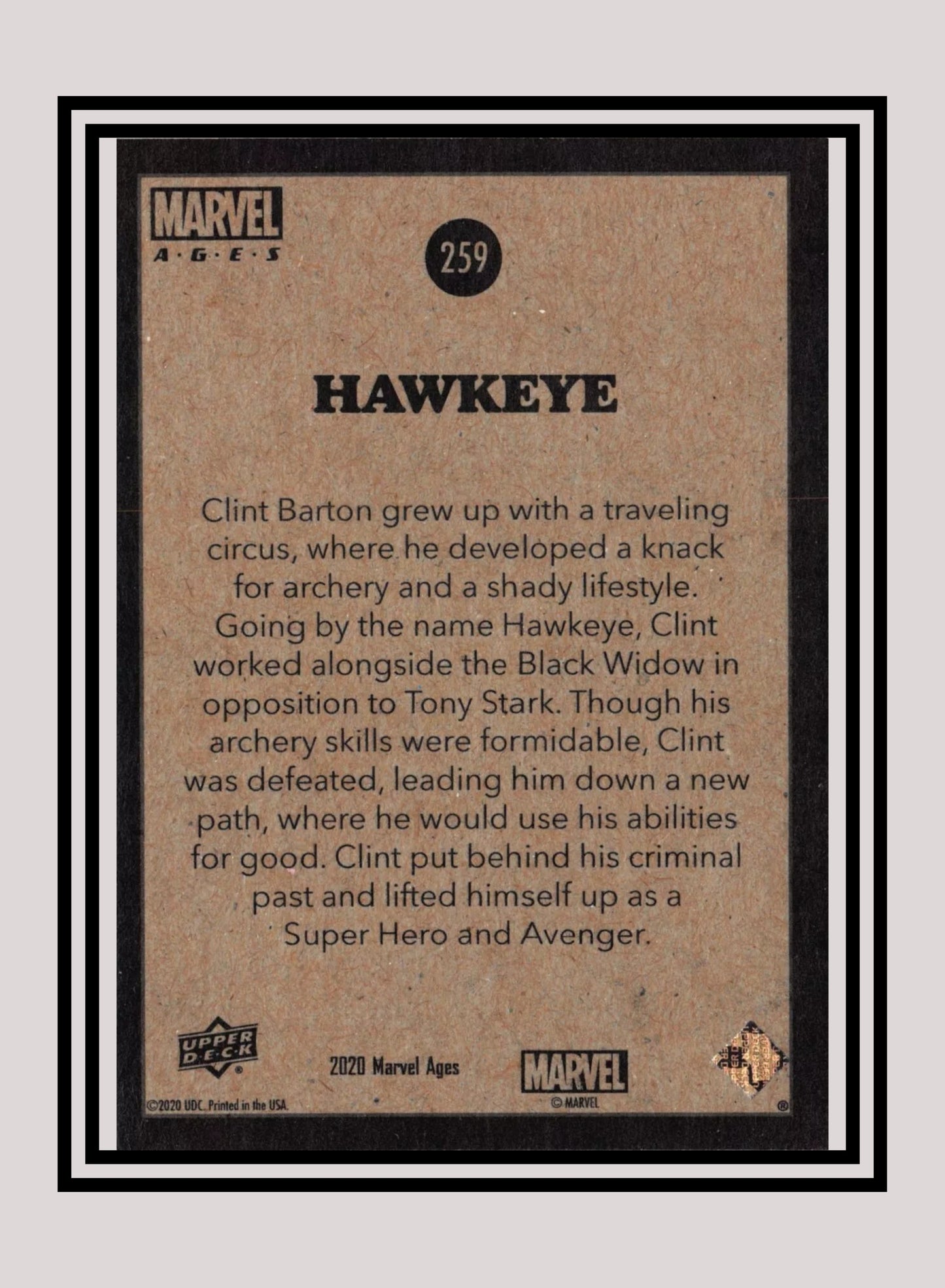 Marvel! 1x Hawkeye - Base (#259 - 2020 Upper Deck Marvel Ages)