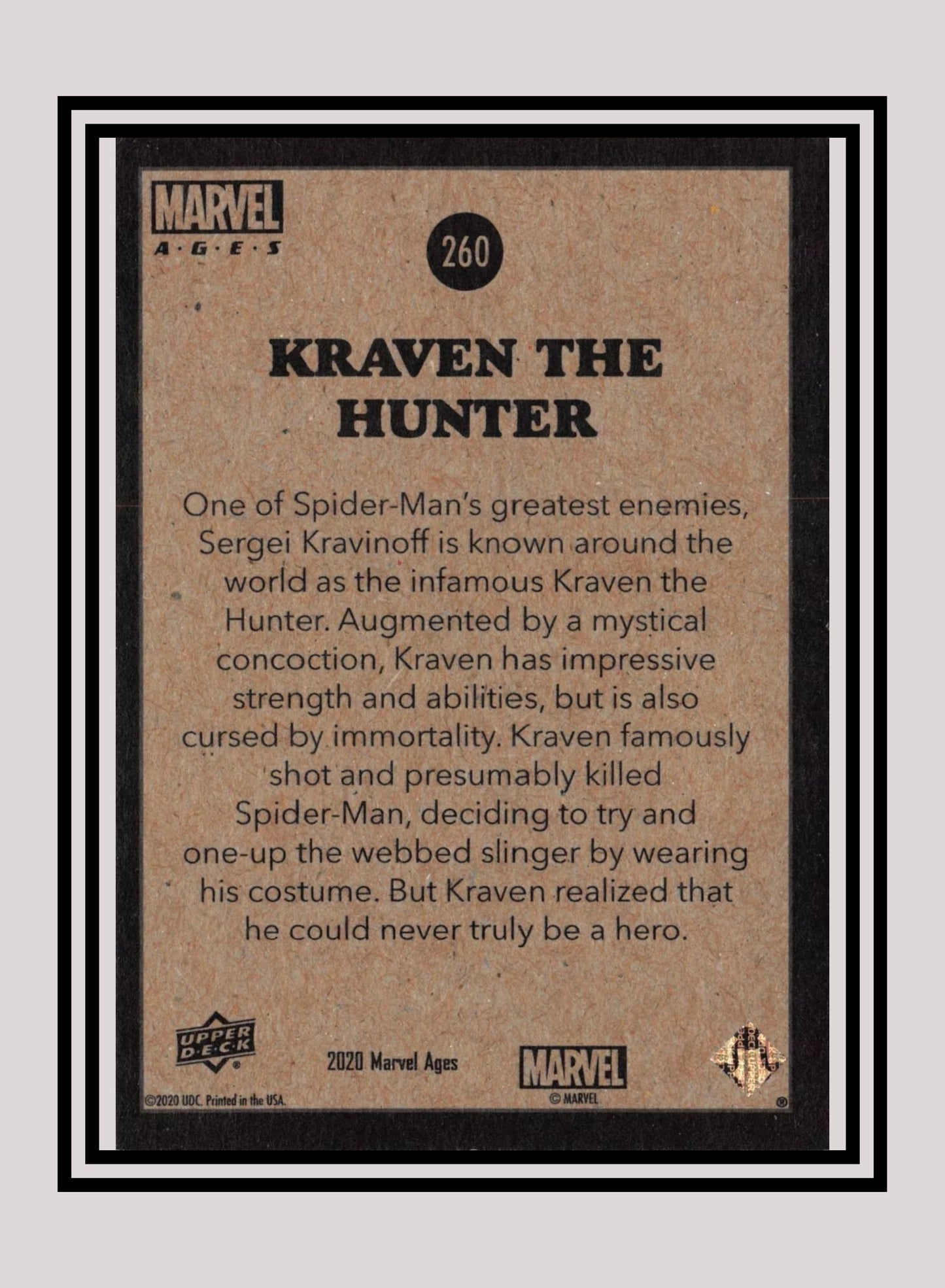 Marvel! 1x Kraven The Hunter - Base (#260 - 2020 Upper Deck Marvel Ages)