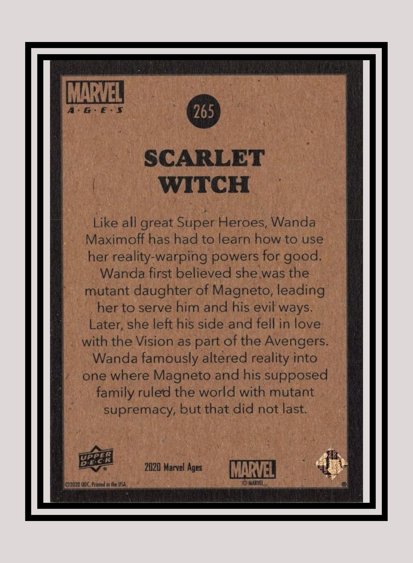 Marvel! 1x Scarlet Witch - Base (#265 - 2020 Upper Deck Marvel Ages)