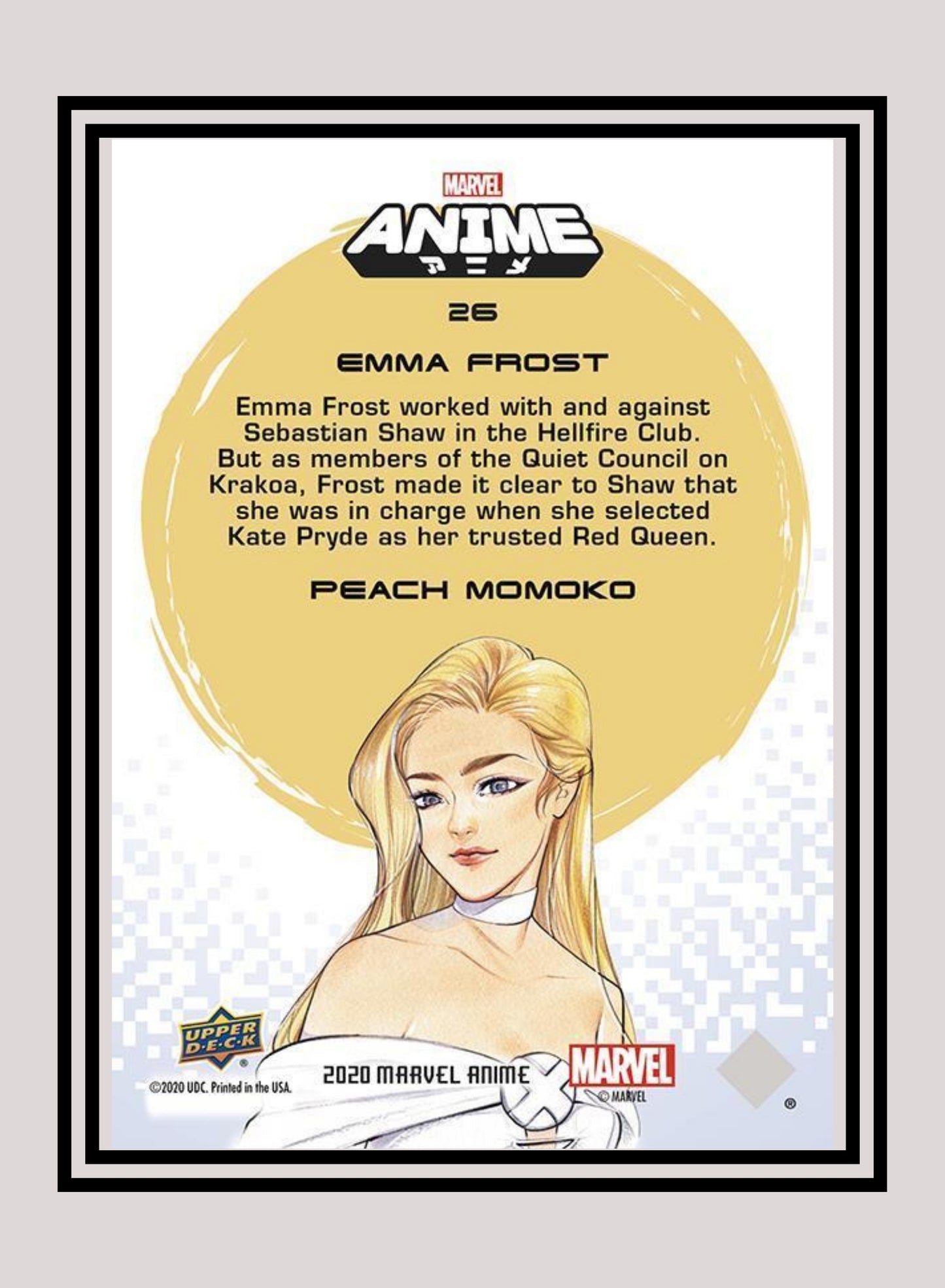 Marvel! 1x Emma Frost - Base (#26 - 2020 Upper Deck Marvel Anime)